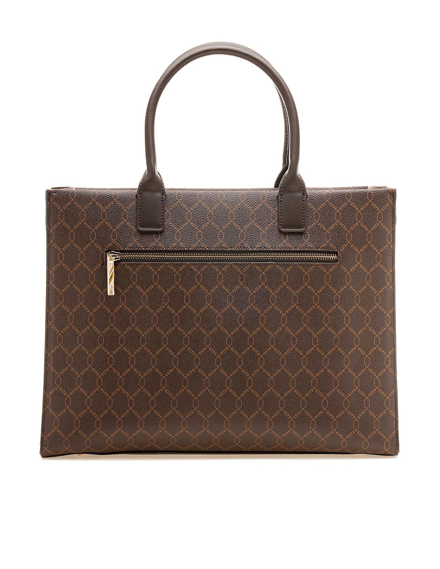 Madison Monogram Tote Bag Brown - U.S. POLO ASSN. | Large