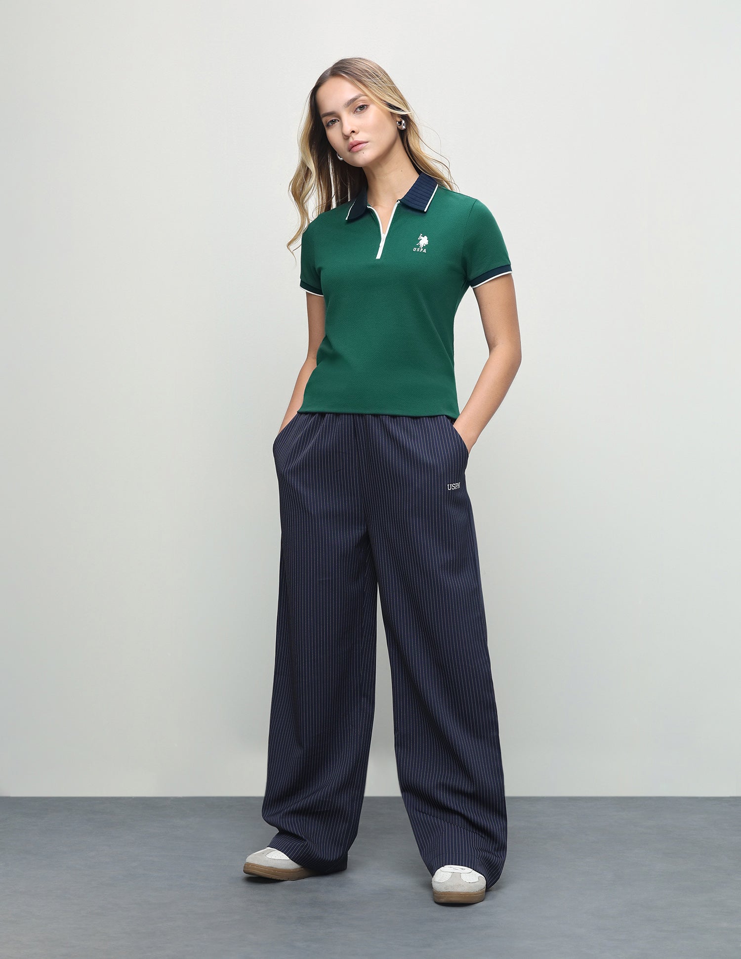 Textured Regular Fit Polo Shirt Dark Green - U.S. Polo Assn. India | Large