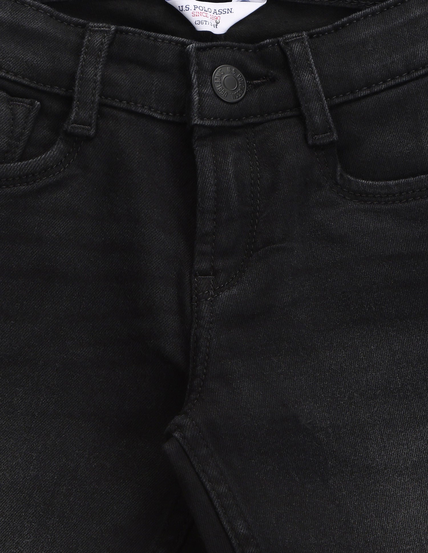 Boys Laser Branding Slim Jeans Dark Grey - U.S. POLO ASSN. | Large