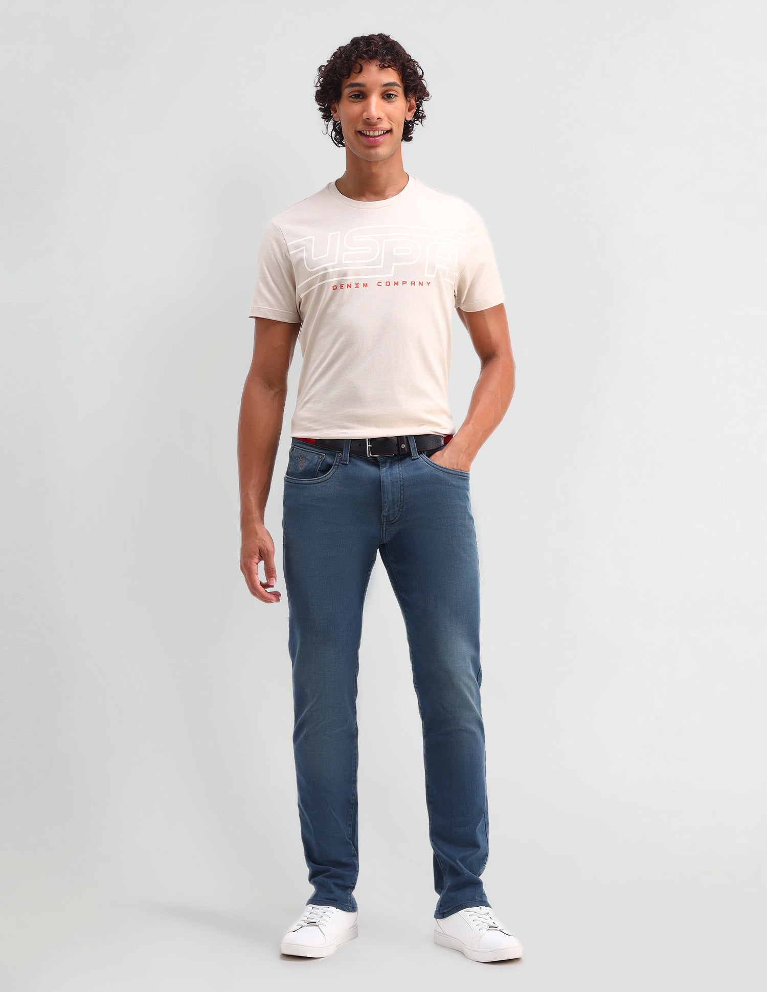 Brandon Slim Tapered Fit Blue Jeans Blue - U.S. POLO ASSN. | Large