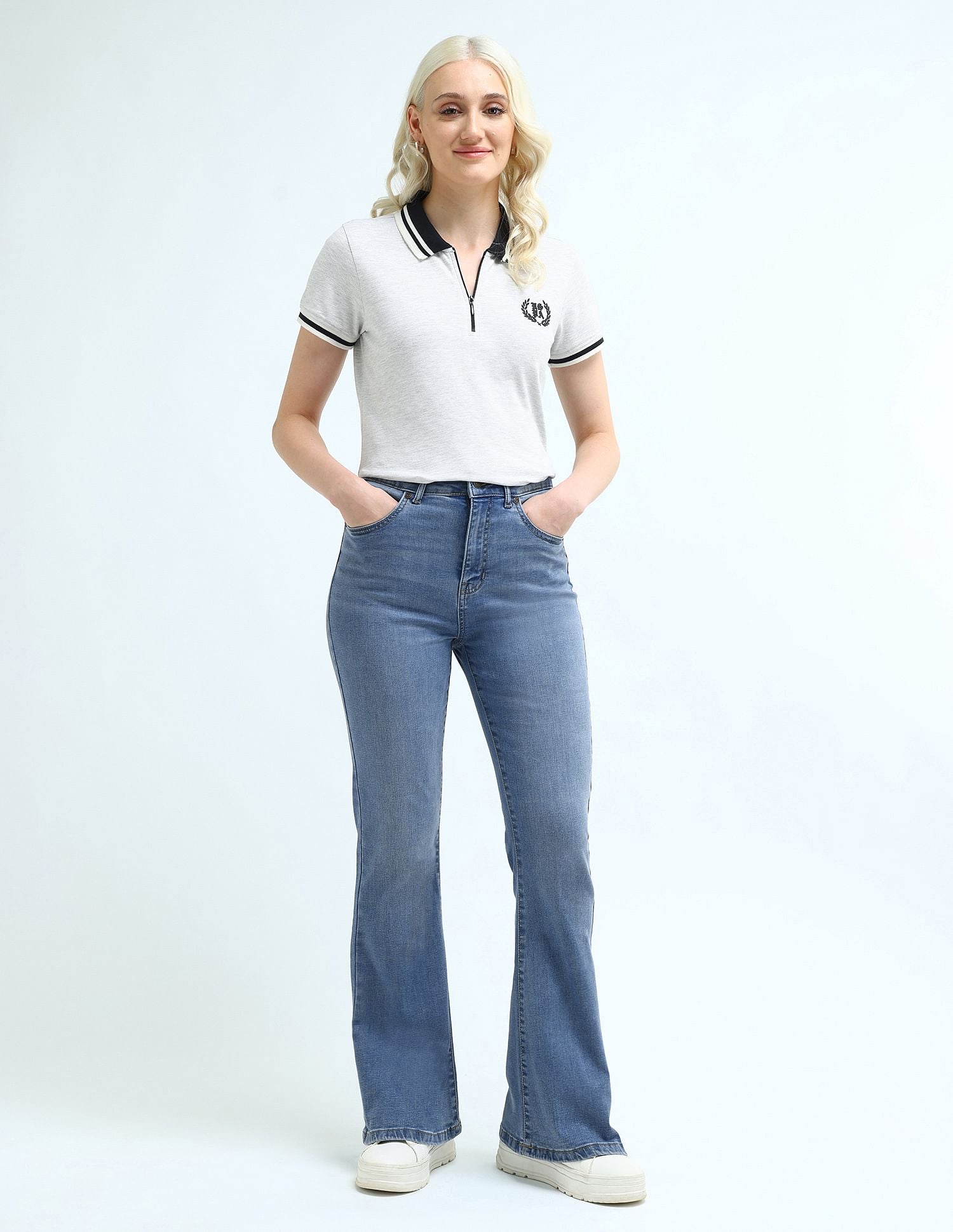High Rise Flared Jeans Blue - U.S. Polo Assn. India | Large