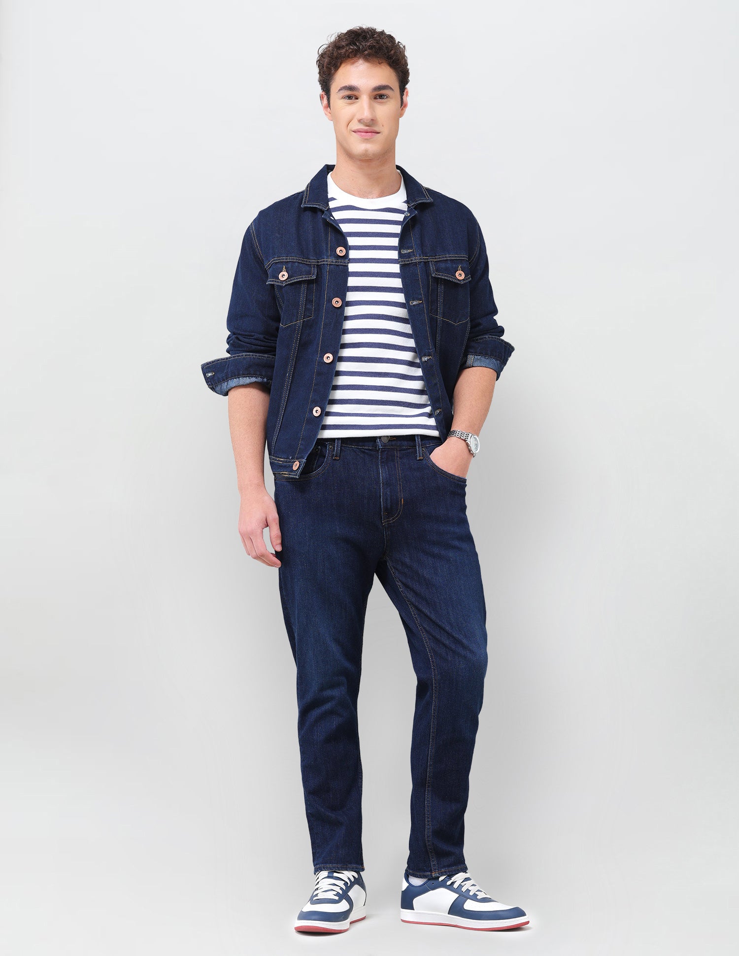 Cole Comfort Cropped Fit Blue Jeans Mid Blue - U.S. Polo Assn. India | Large