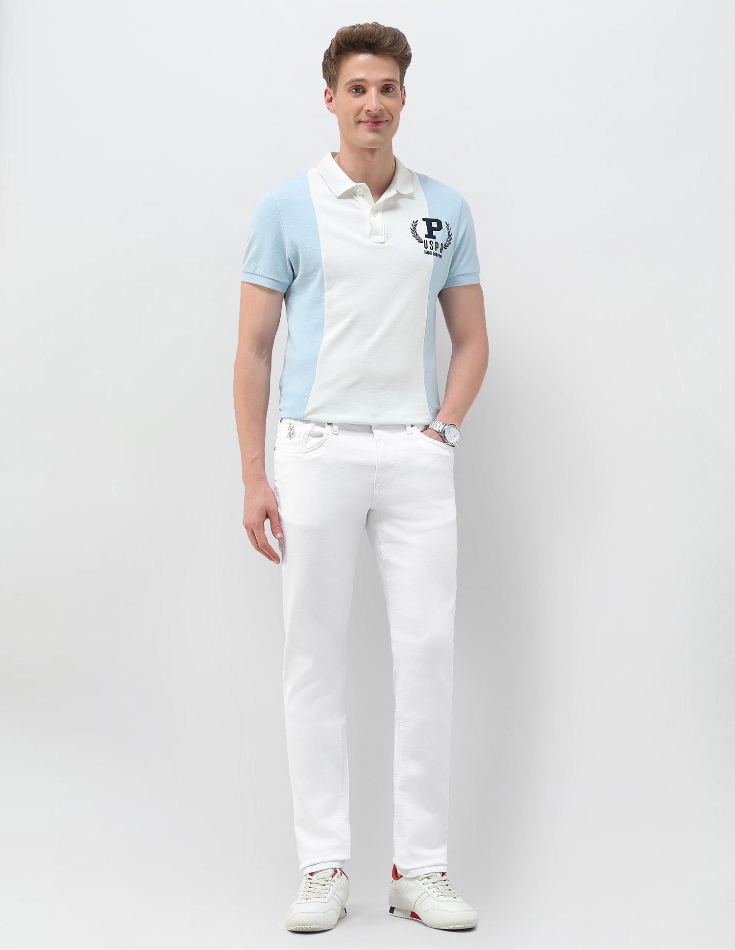Brandon Slim Tapered Fit Clean Look Jeans White - U.S. Polo Assn. India | Large