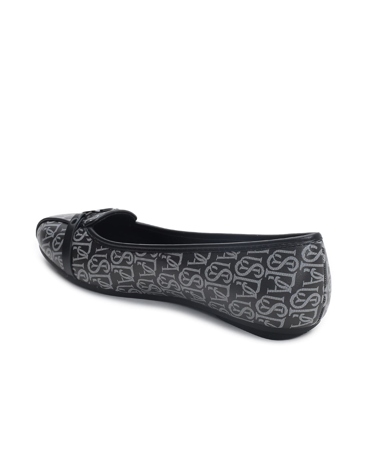 Women Brand Print Alina Ballerinas Black - U.S. Polo Assn. India | Large