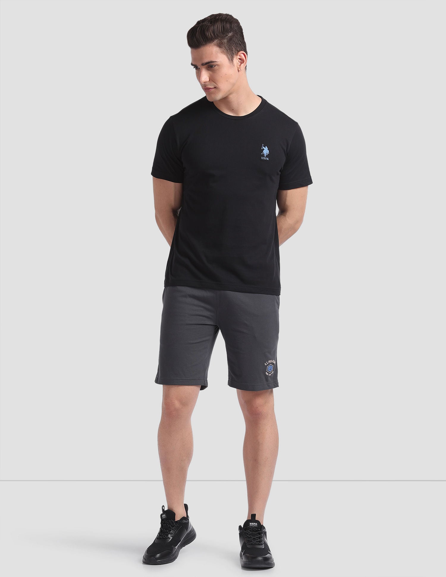 Solid LS002 Lounge Shorts - Pack Of 1 Asphalt - U.S. POLO ASSN. | Large