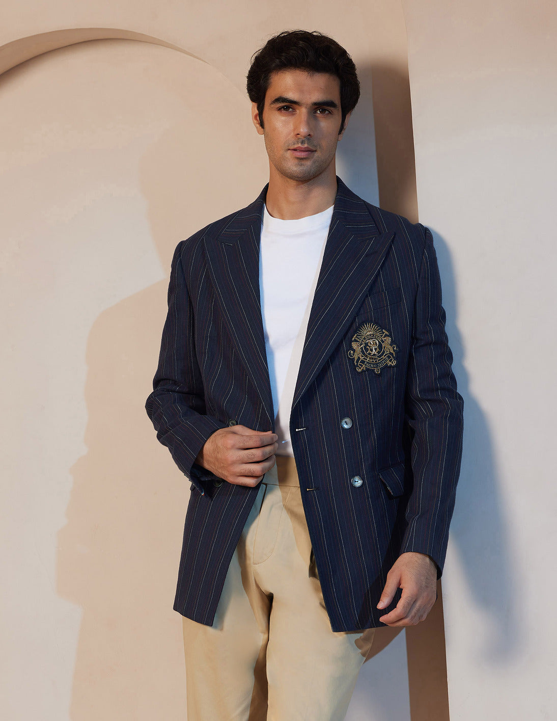 Pacho X Crest Logo Double Breasted Jacket Navy - U.S. Polo Assn. India | Large