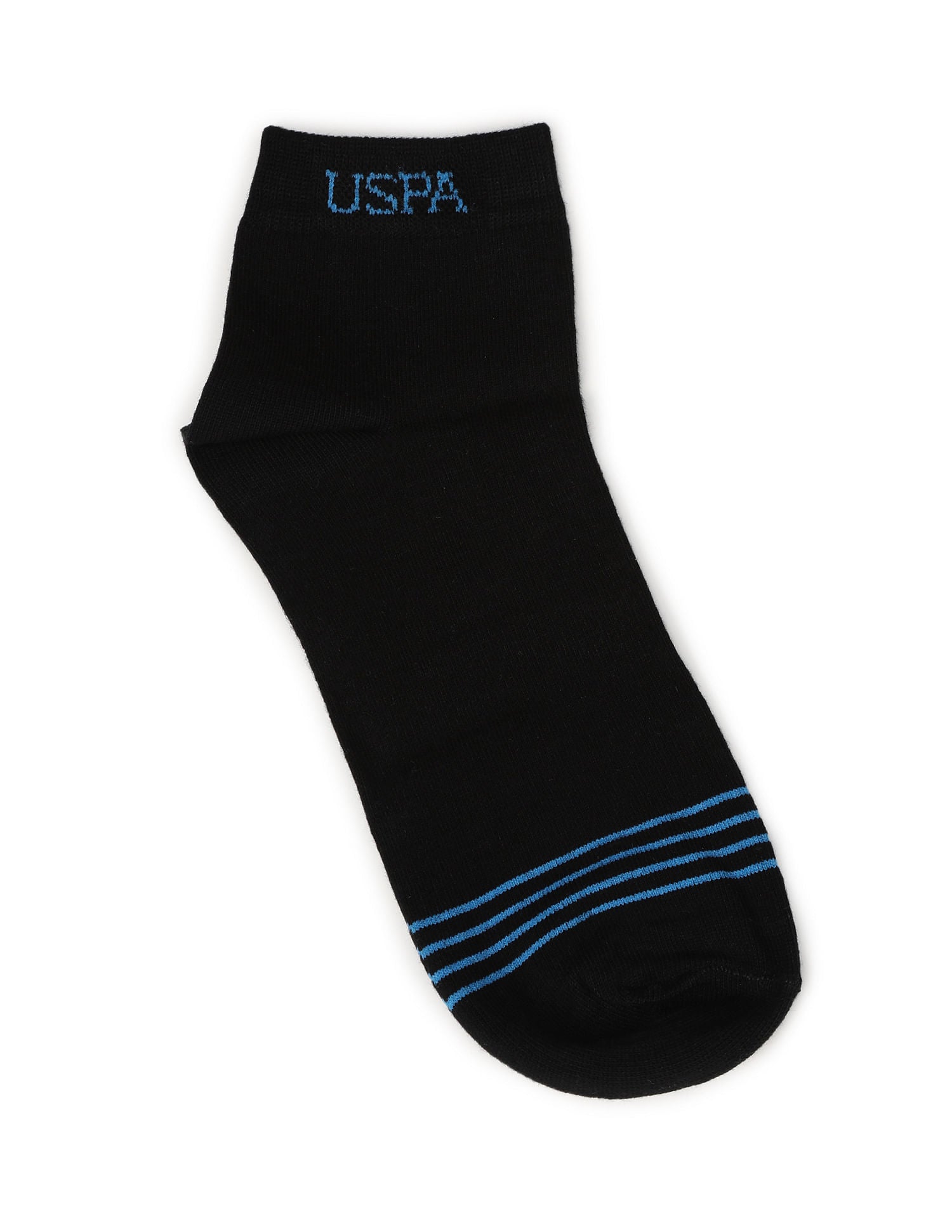 Ankle Length Stretch I646 Socks - Pack Of 3 Navy, Black and Grey - U.S. POLO ASSN. | Large