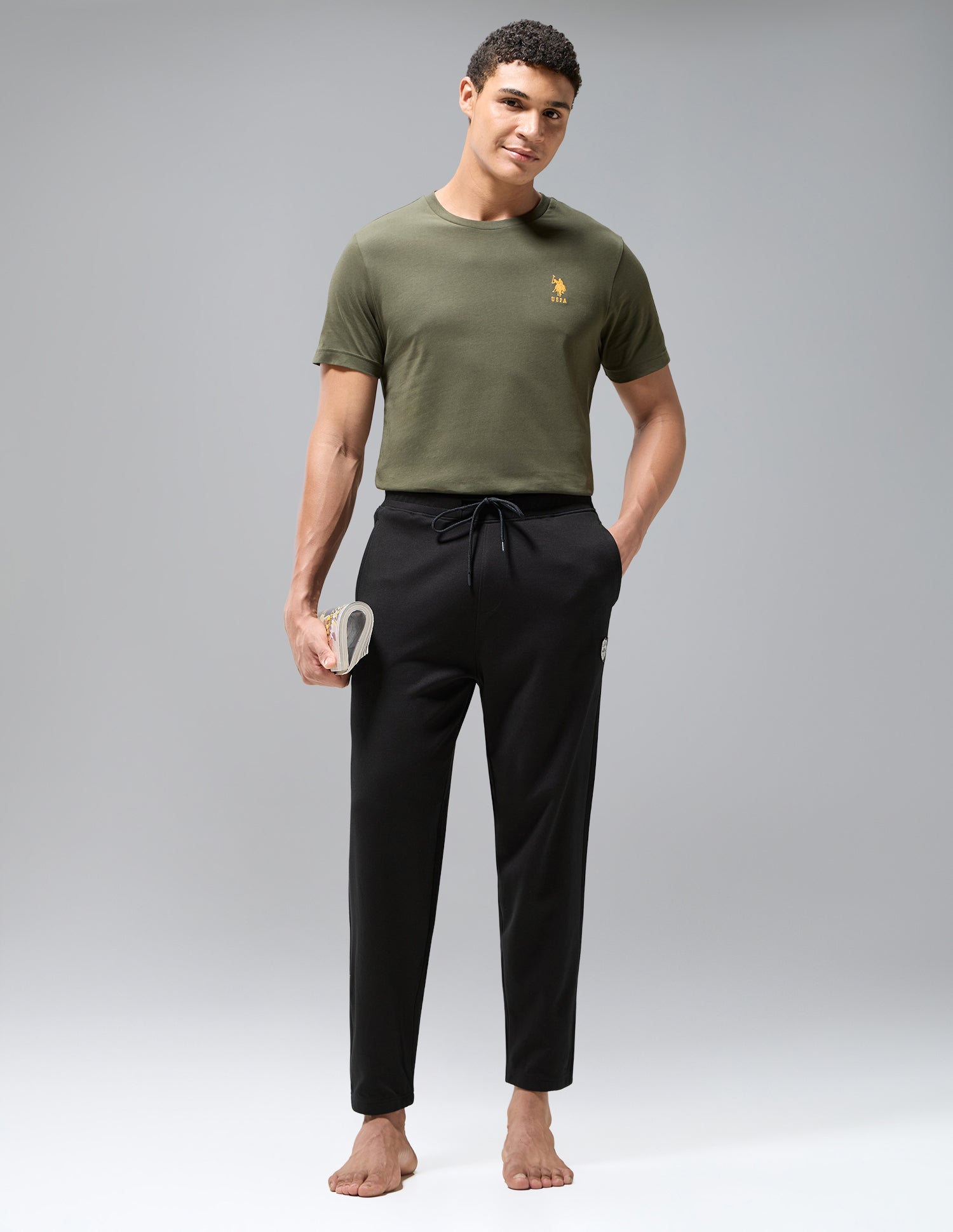 Comfort Fit Heavyweight Fleece OJ011 Joggers Black - U.S. Polo Assn. India | Large