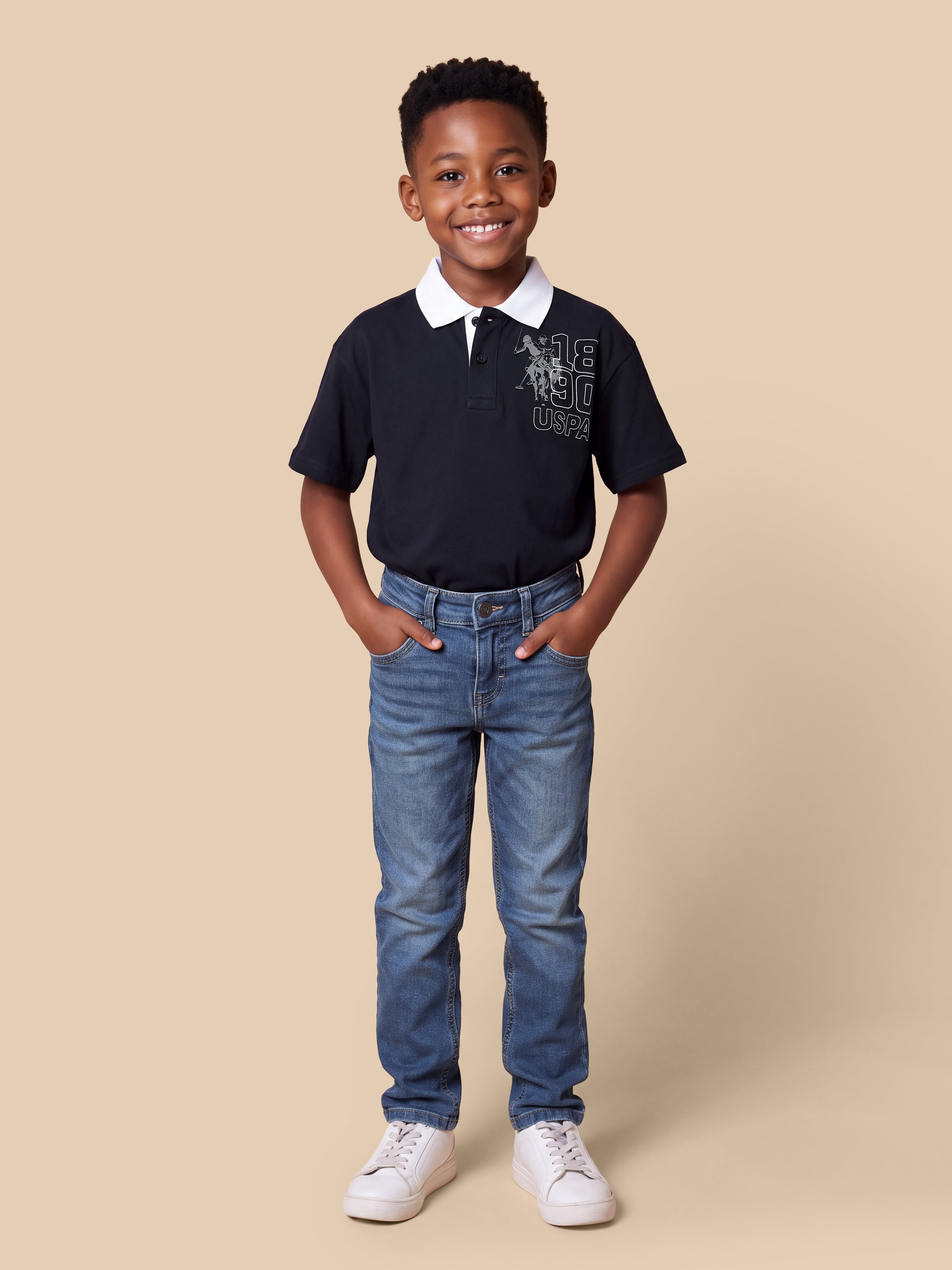 Relaxed Fit Blue Jeans Blue - U.S. Polo Assn. India | Large