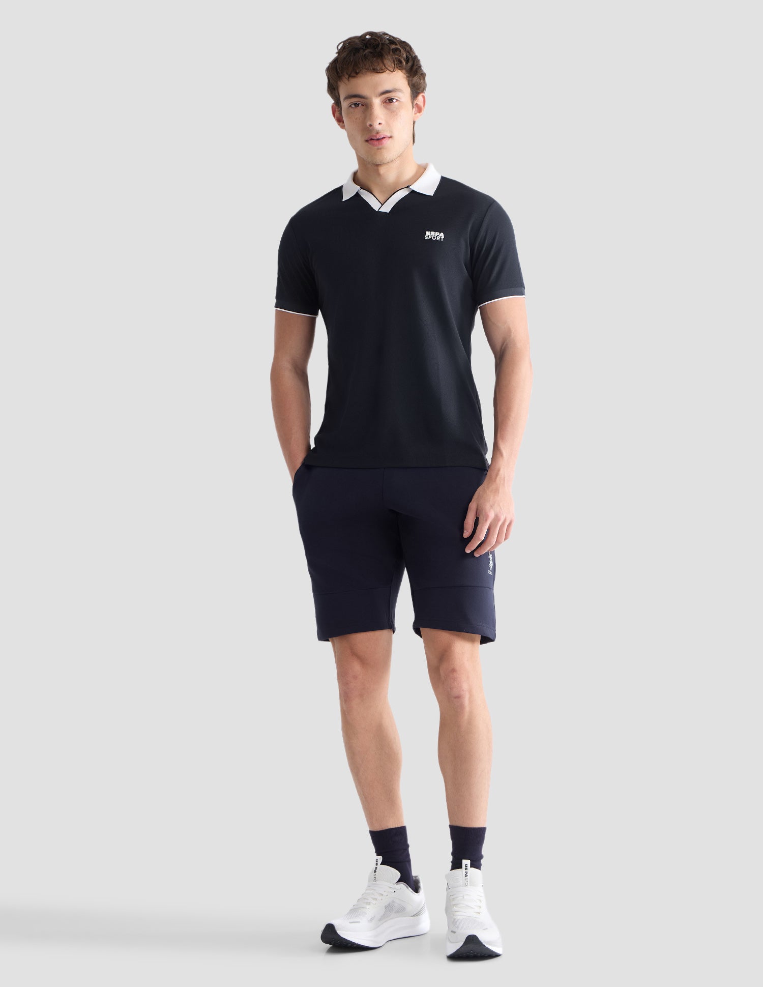 Solid Slim Fit Active Polo Shirt Navy - U.S. Polo Assn. India | Large