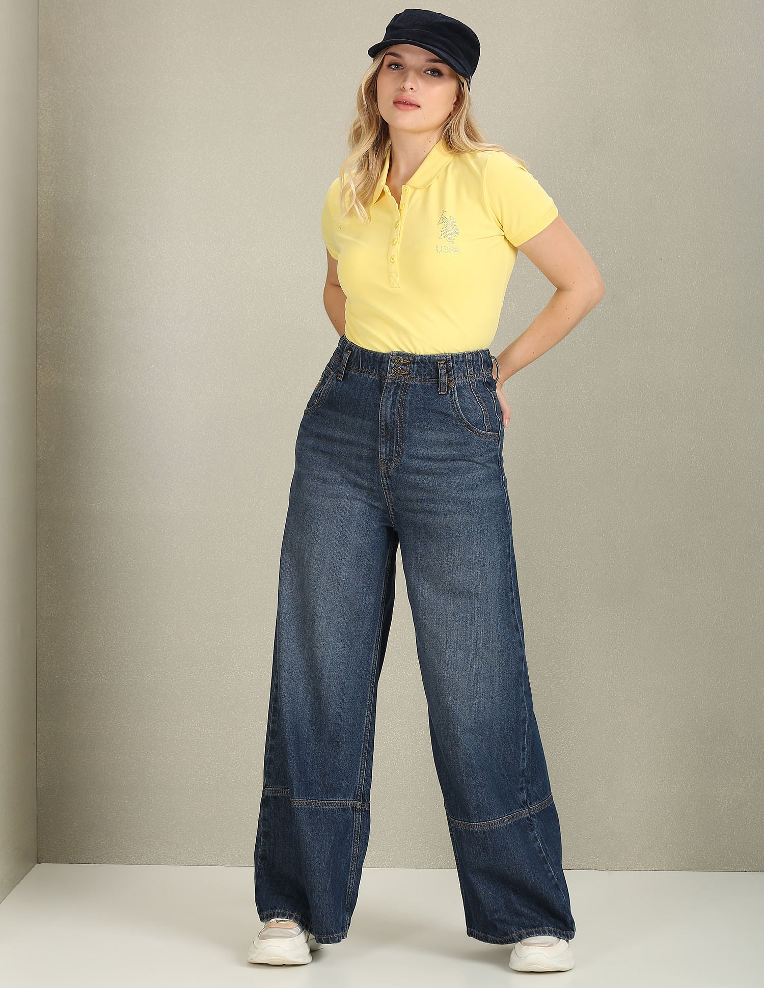 Slim Fit Pique Polo Shirt Yellow - U.S. POLO ASSN. | Large