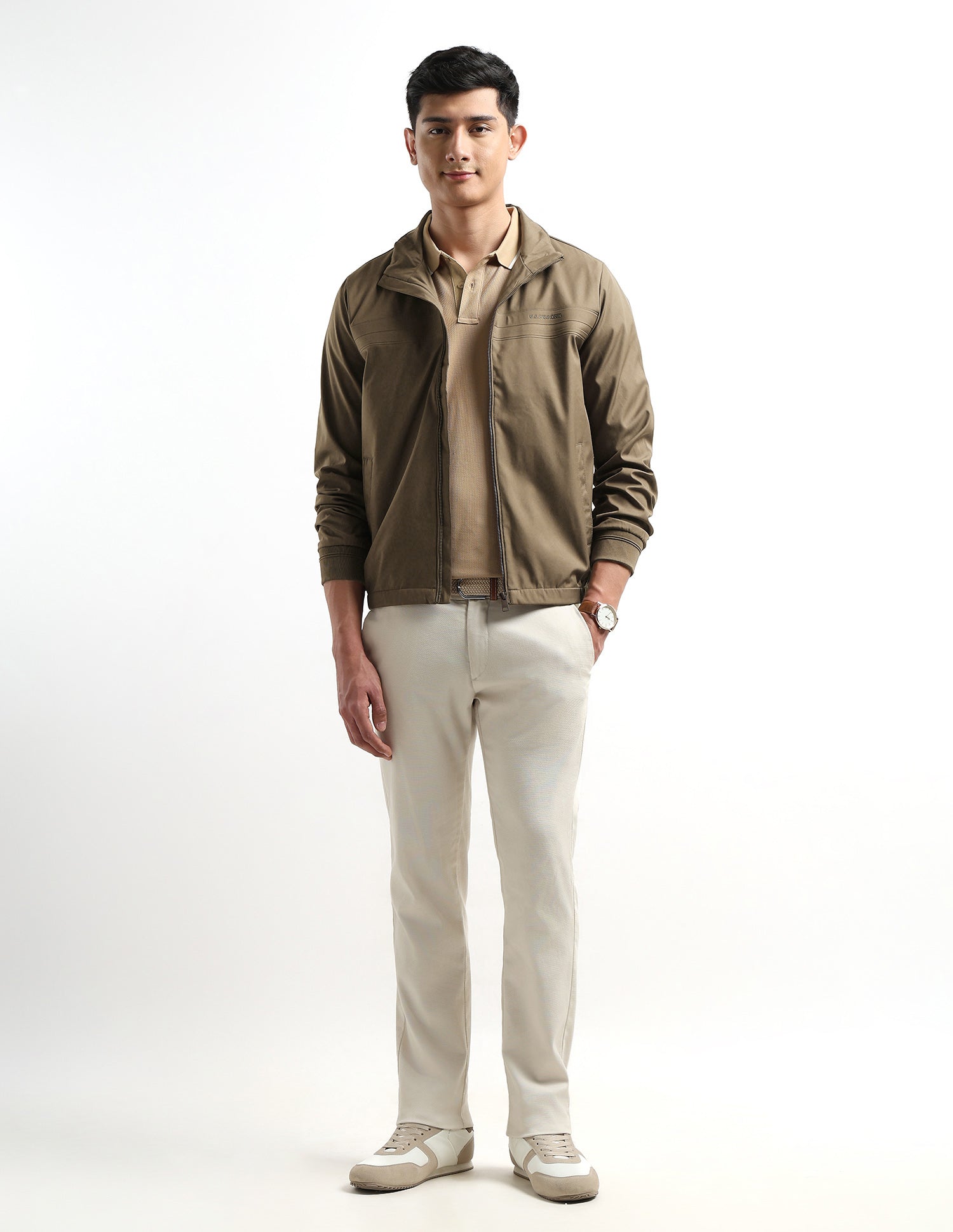 Solid Regular Fit Jacket Brown - U.S. POLO ASSN. | Large