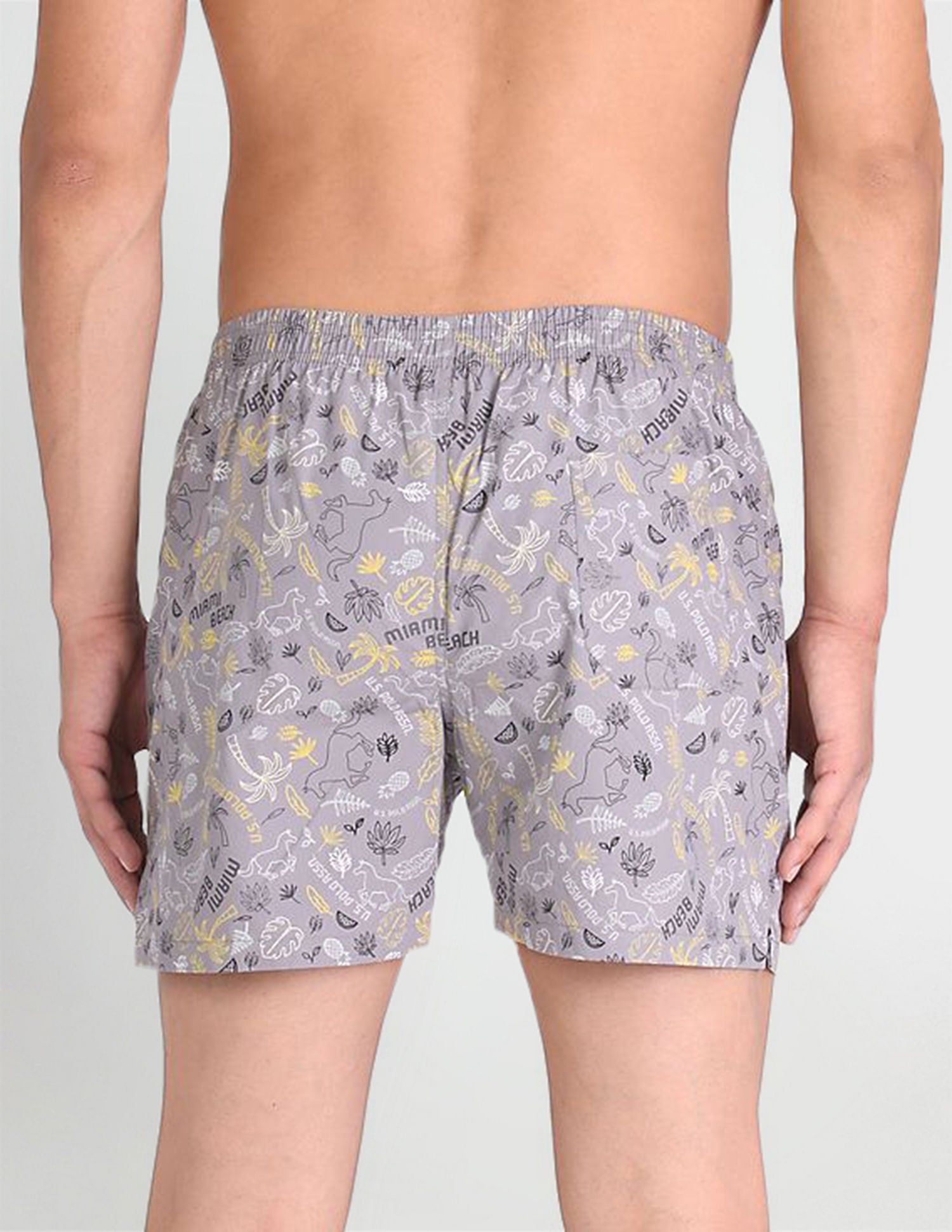 Back Pocket All Over Print IYAC Boxers - Pack Of 1 Grey - U.S. Polo Assn. India | Large