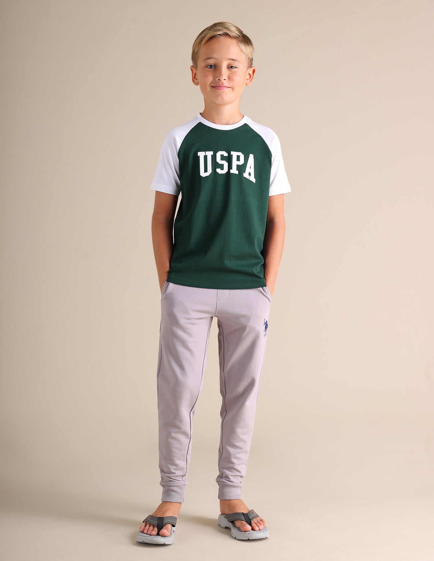 Raglan Sleeve LKE01 Lounge T-Shirt - Pack Of 1 White and Green - U.S. POLO ASSN. | Large