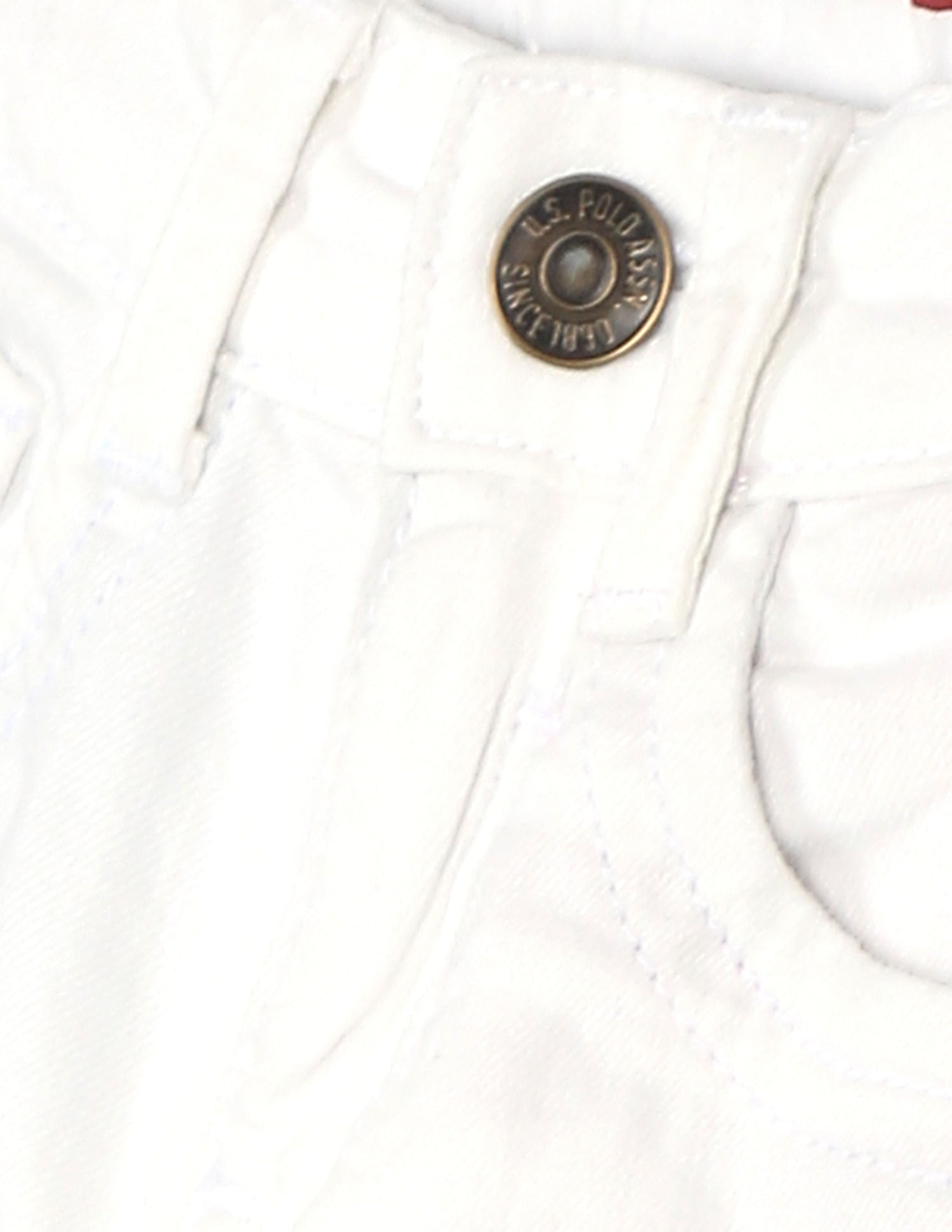 Mid Rise Solid Jeans White - U.S. Polo Assn. India | Large