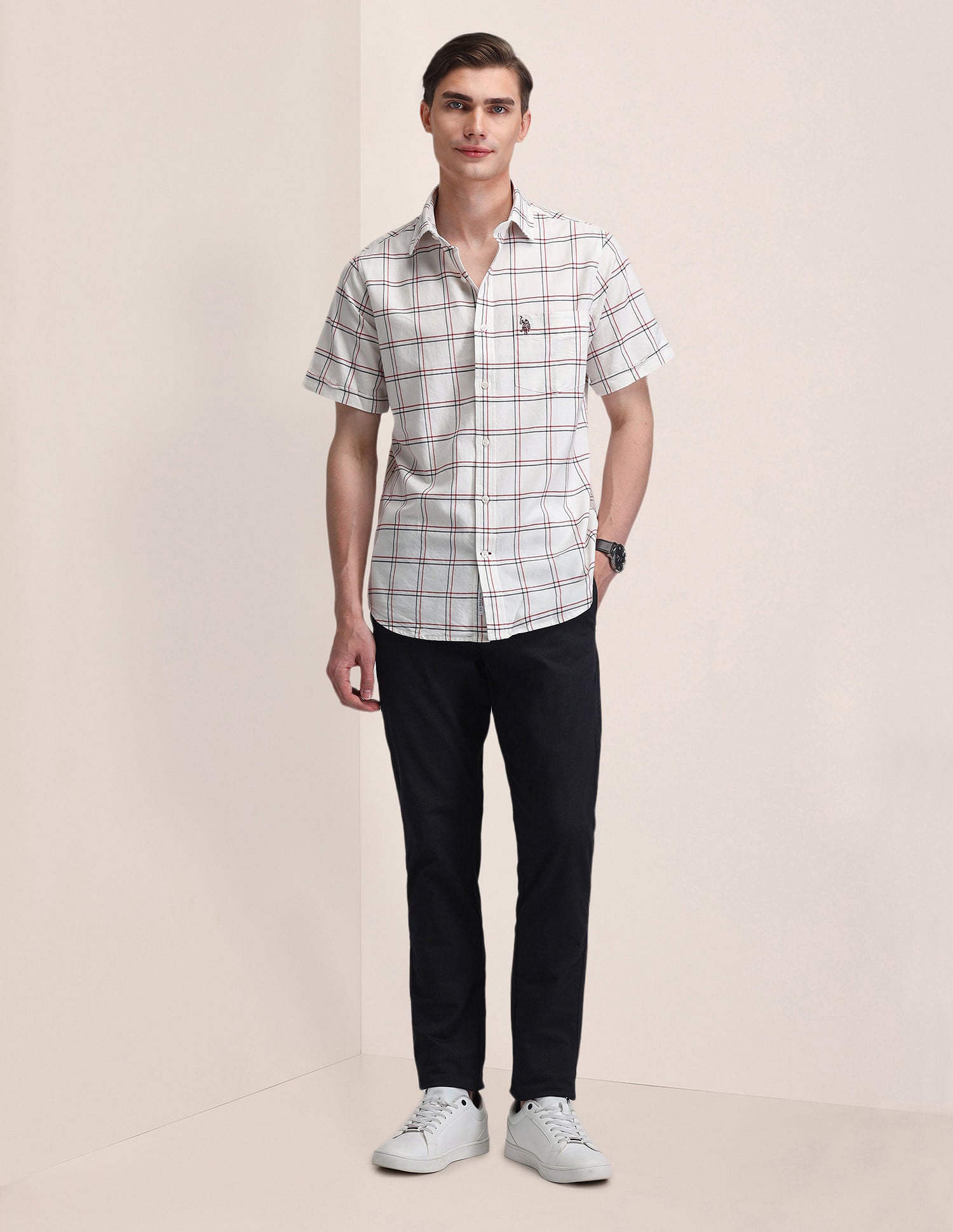 Plaid Check Oxford Shirt White - U.S. Polo Assn. India | Large