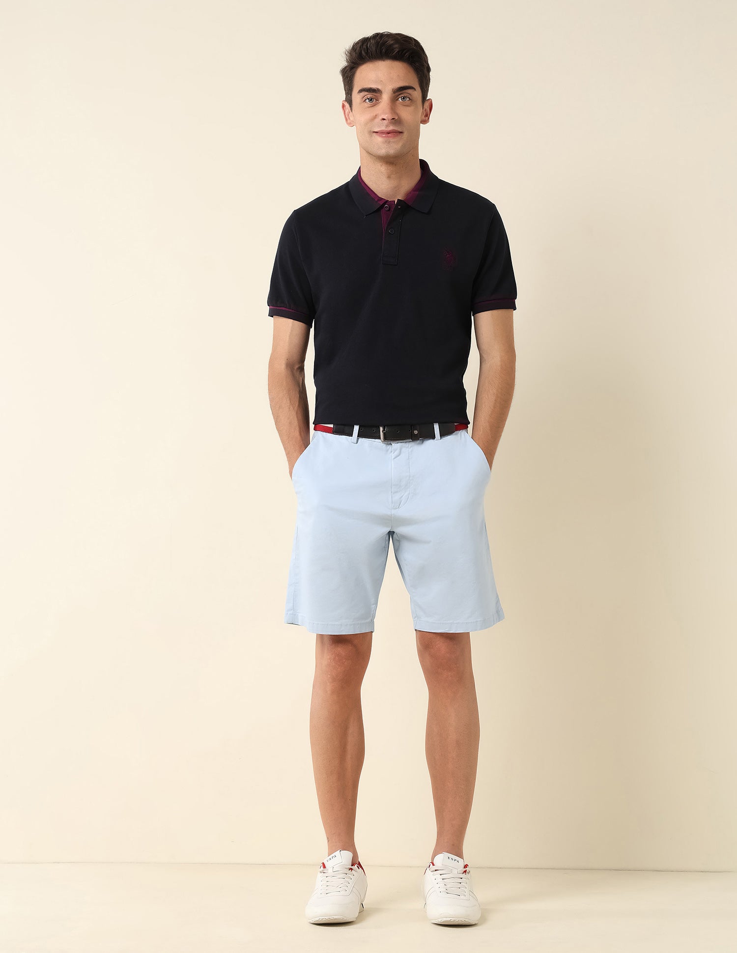 Slim Fit Pure Cotton Polo Shirt Navy - U.S. Polo Assn. India | Large