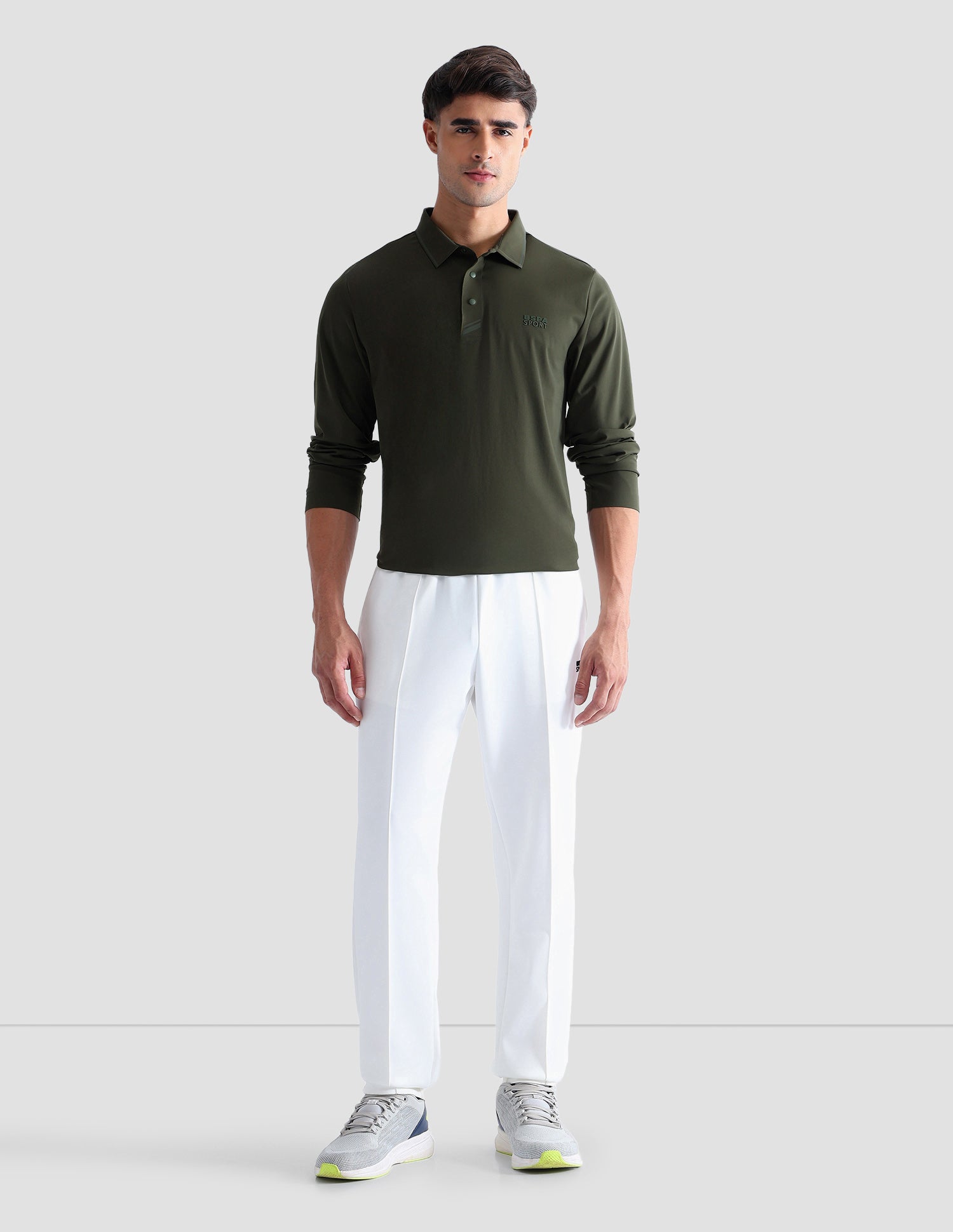 Solid Regular Fit Active Polo Shirt Dark Green - U.S. POLO ASSN. | Large