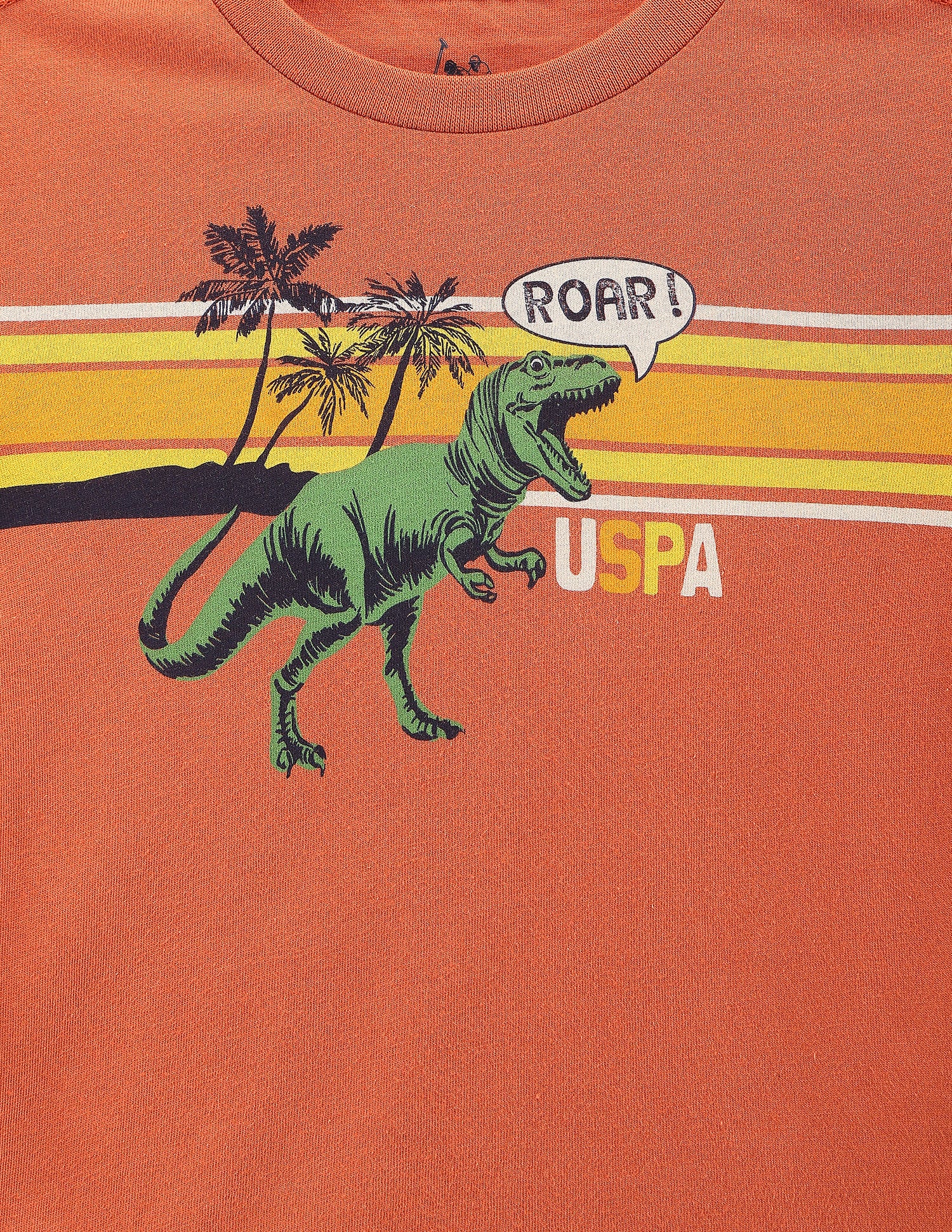 Boys Graphic Print Cotton T-Shirt Rust - U.S. POLO ASSN. | Large