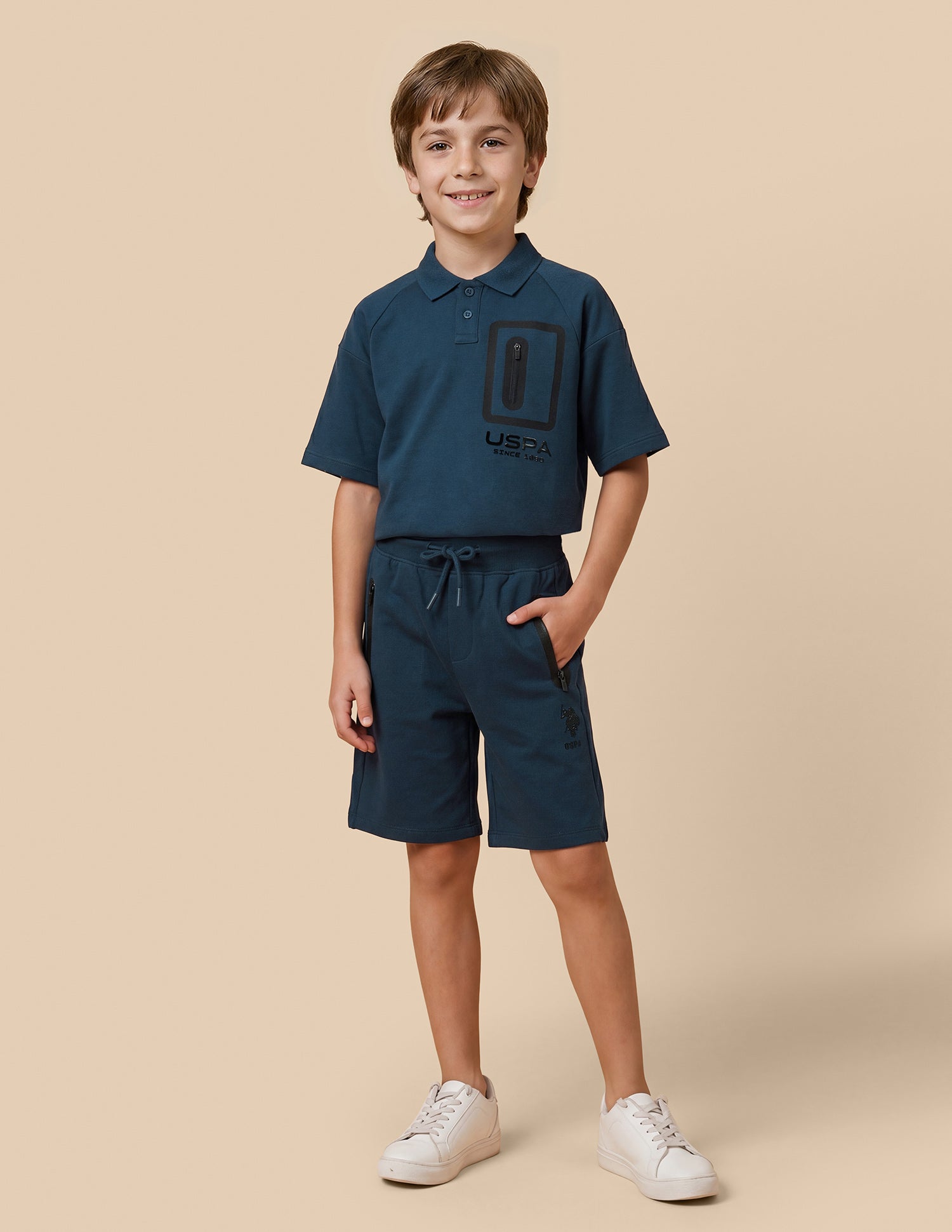 Mid Rise Regular Fit Shorts Dark Blue - U.S. Polo Assn. India | Large