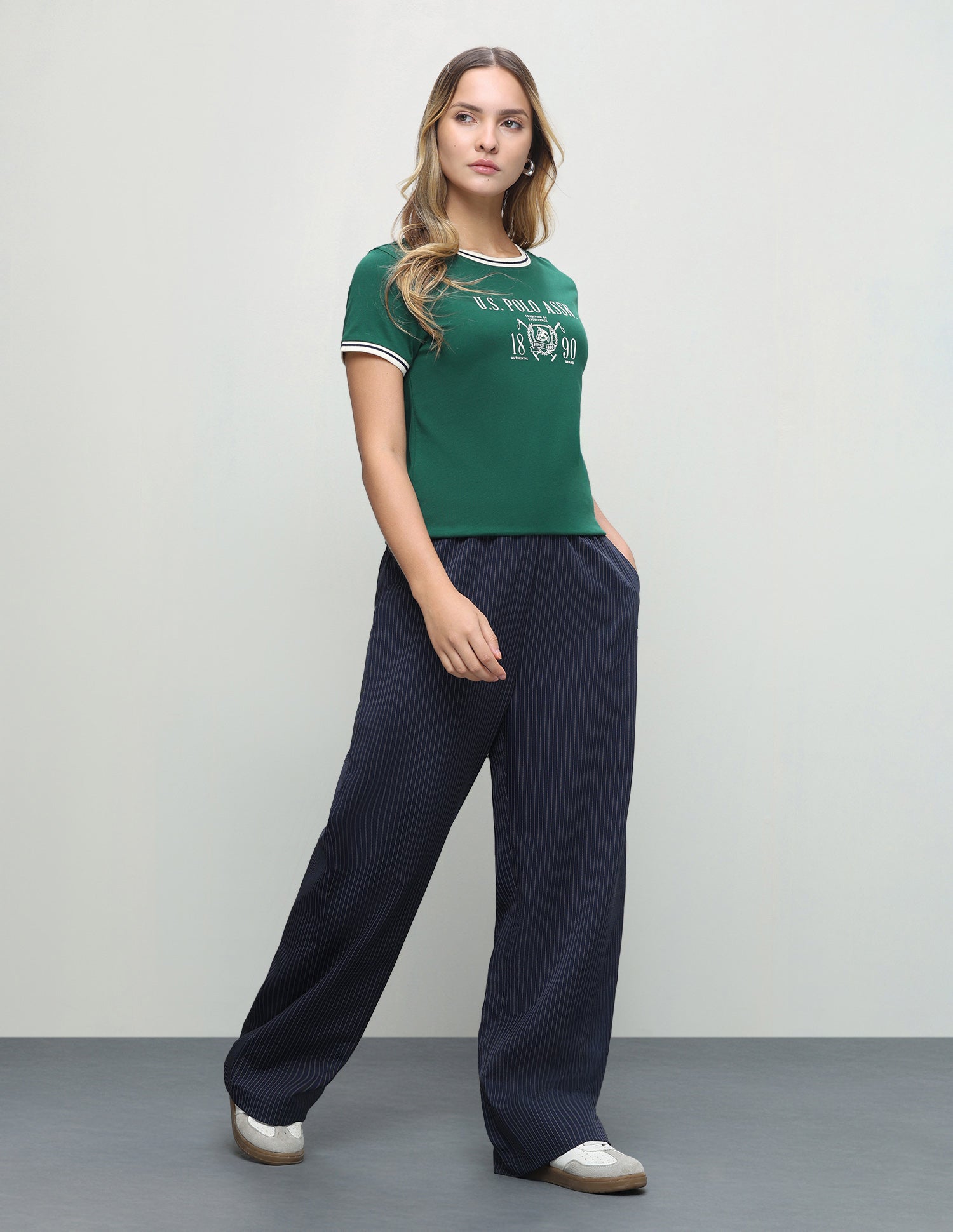 Graphic Brand Printed Regular Fit T-Shirt Dark Green - U.S. Polo Assn. India | Large