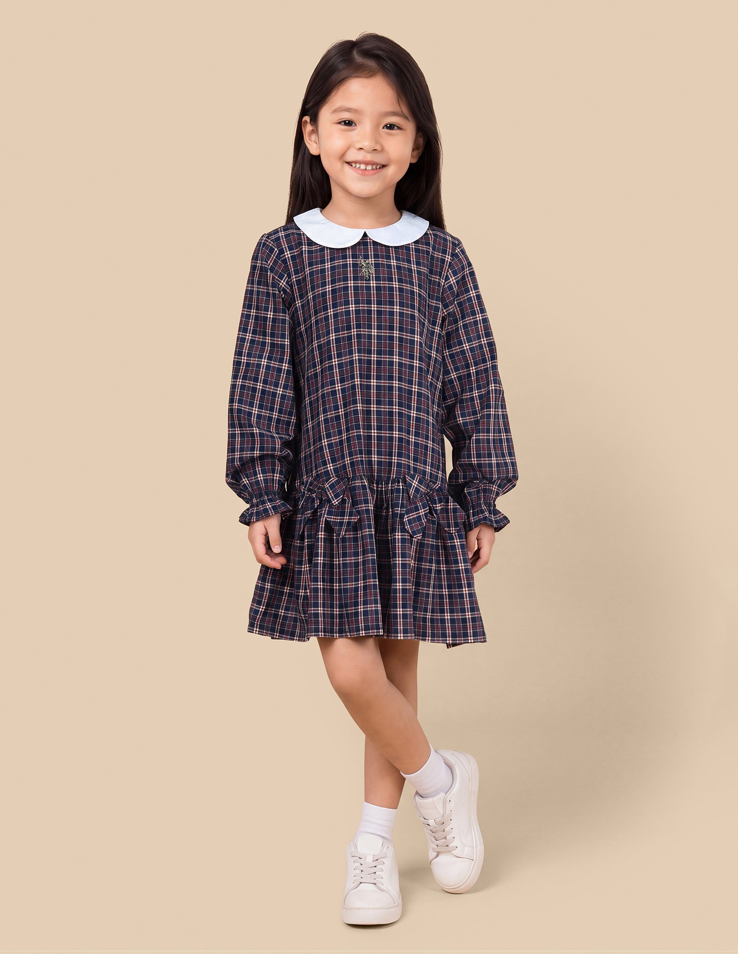 Checked Relaxed Fit Princess Line Dress Navy - U.S. Polo Assn. India | Large