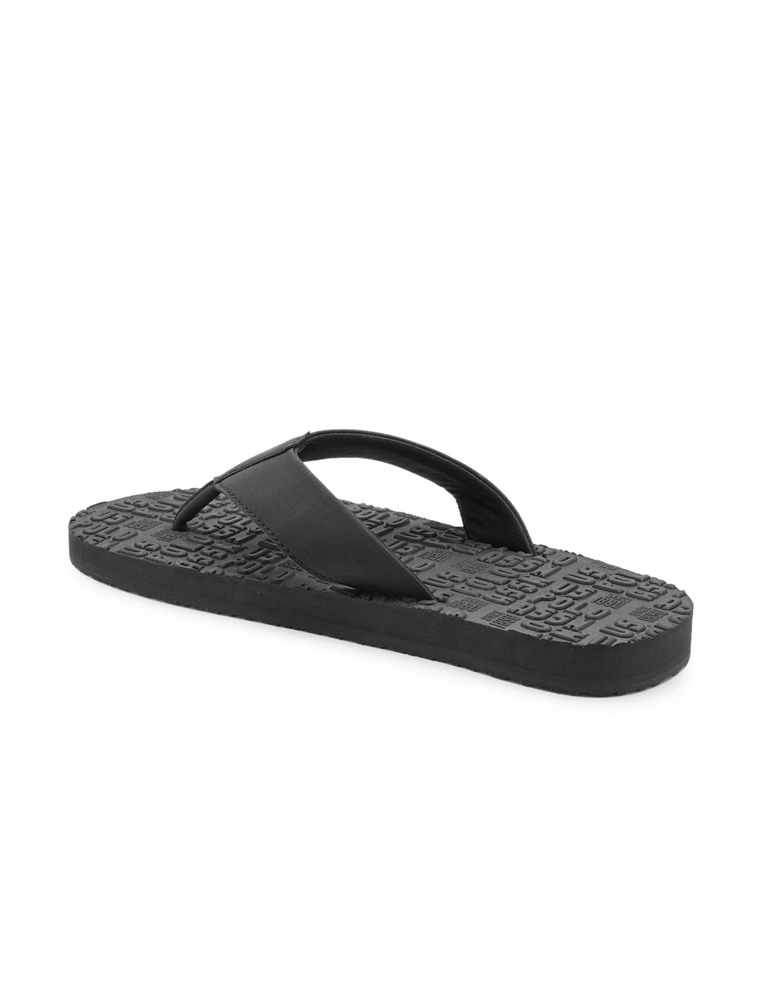 Rodri 2.0 Brand Embossed Flip Flops Black - U.S. Polo Assn. India | Large