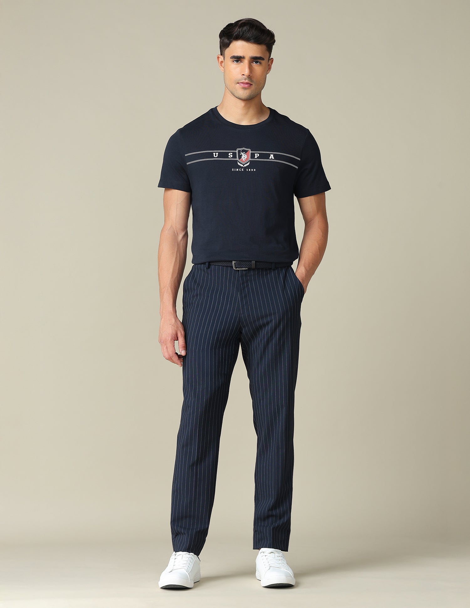 Brand Embossed Regular Fit T- Shirt Navy - U.S. POLO ASSN. | Large