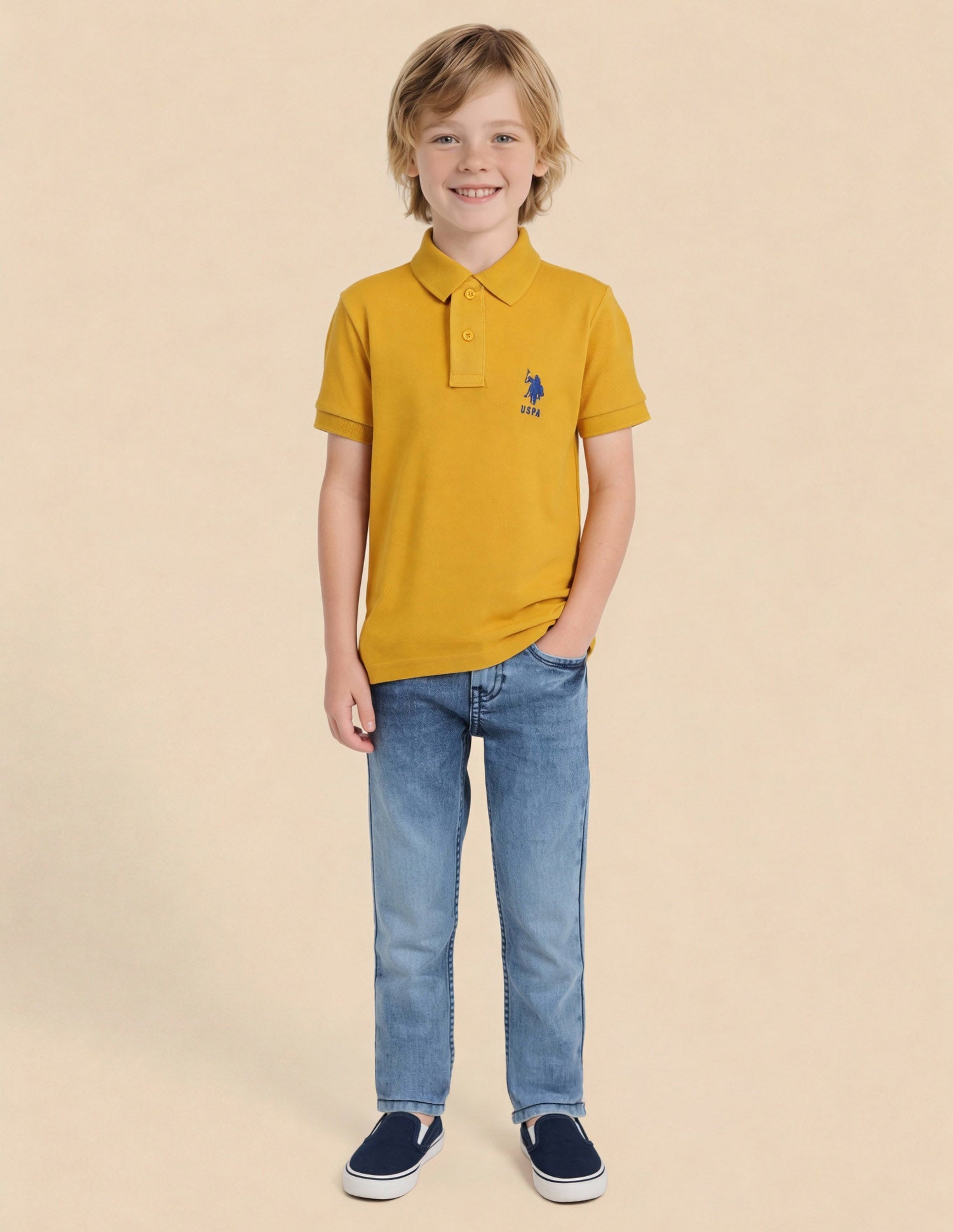 Pure Cotton Solid Polo Shirt Lime Green - U.S. Polo Assn. India | Large