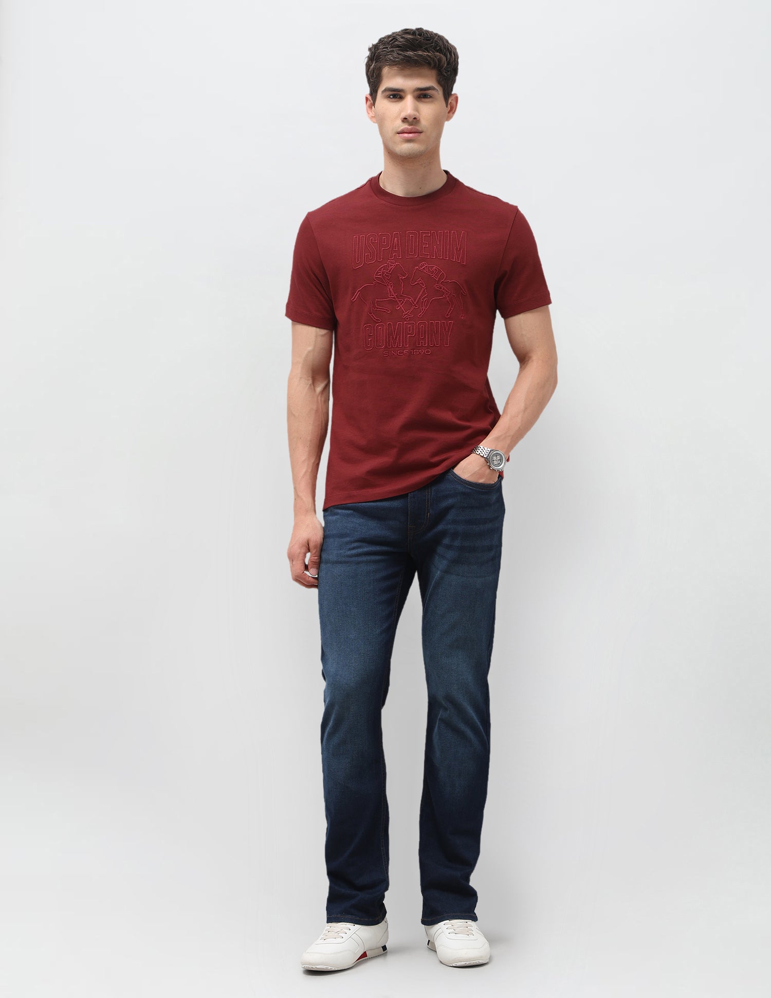 Brand Embroidered Slim Fit T-Shirt Red - U.S. Polo Assn. India | Large