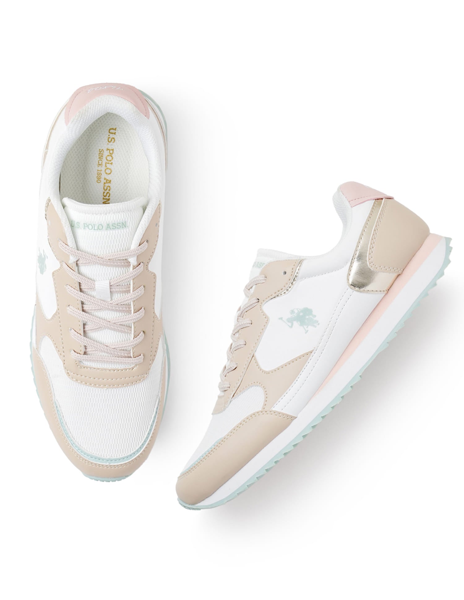 Women Colour Block Alora Sneakers Beige - U.S. Polo Assn. India | Large