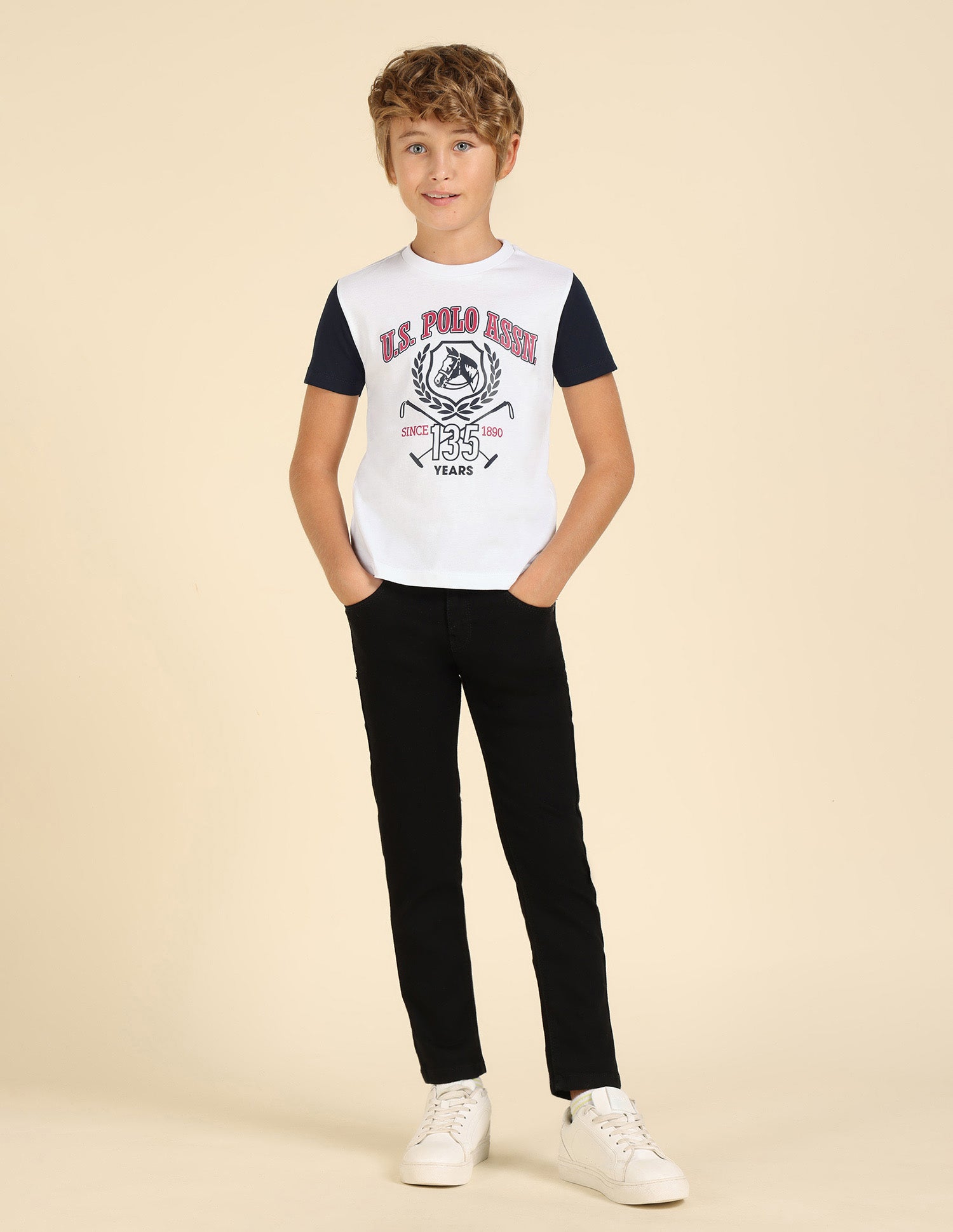 Boys Pure Cotton Regular Fit T-Shirt White - U.S. POLO ASSN. | Large