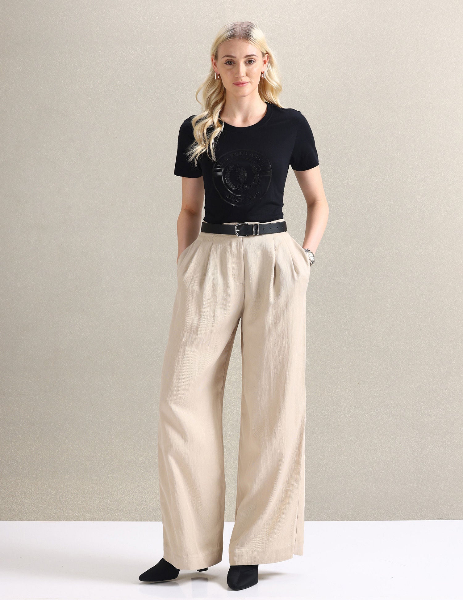 Pure Cotton Gel Print T-Shirt Black - U.S. POLO ASSN. | Large