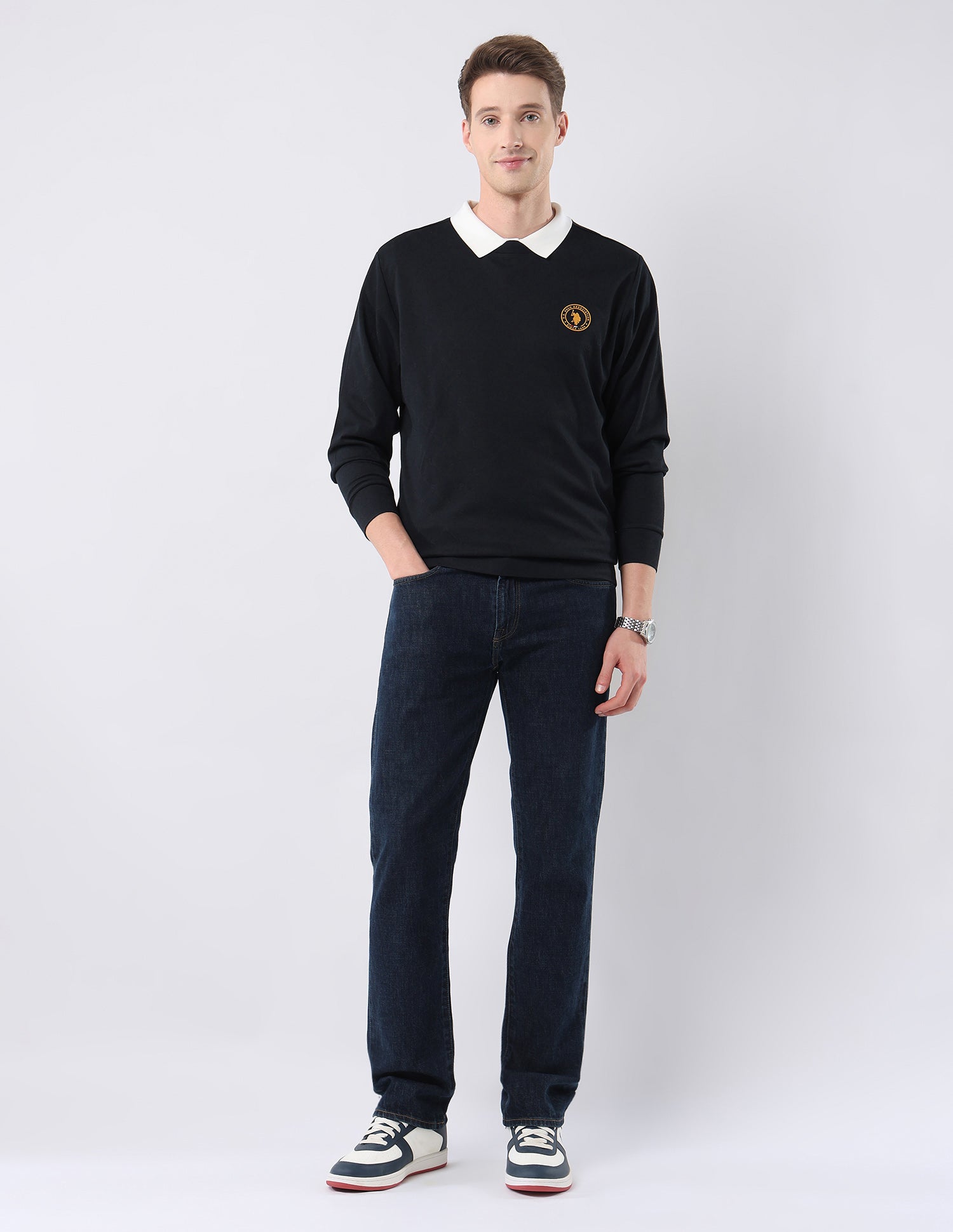 Self Design Brand Regular Fit Sweatshirt Navy - U.S. POLO ASSN. | Large