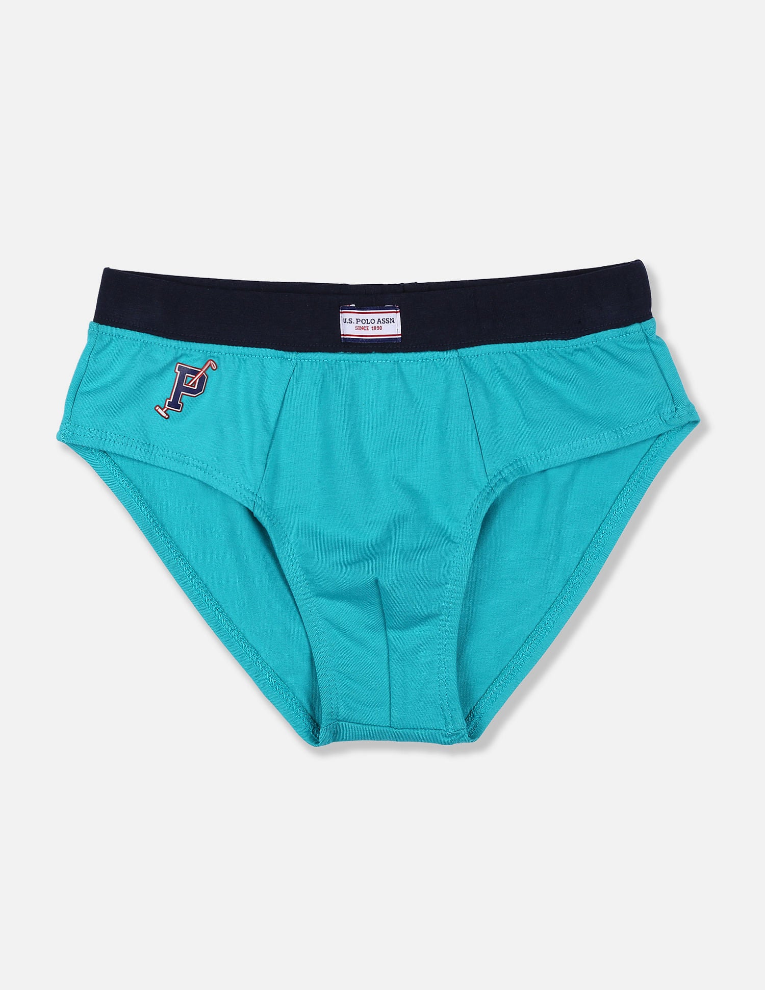 Solid Cotton Spandex IKBA Briefs - Pack Of 3 Green, Yellow and Orange - U.S. POLO ASSN. | Large