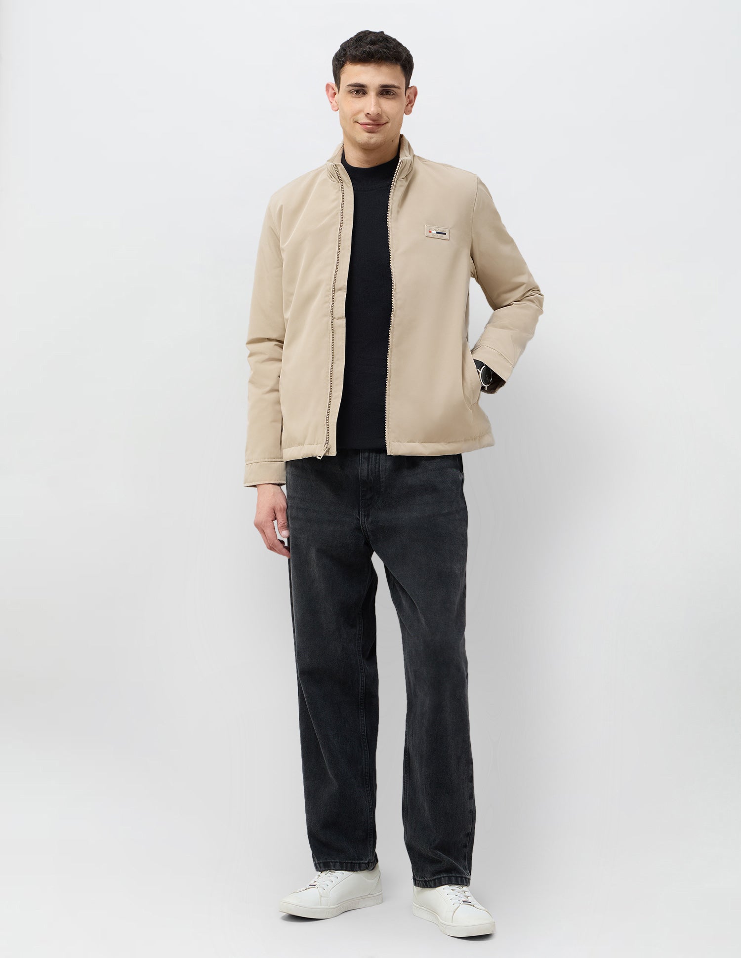 Solid Regular Fit Jacket Beige - U.S. POLO ASSN. | Large