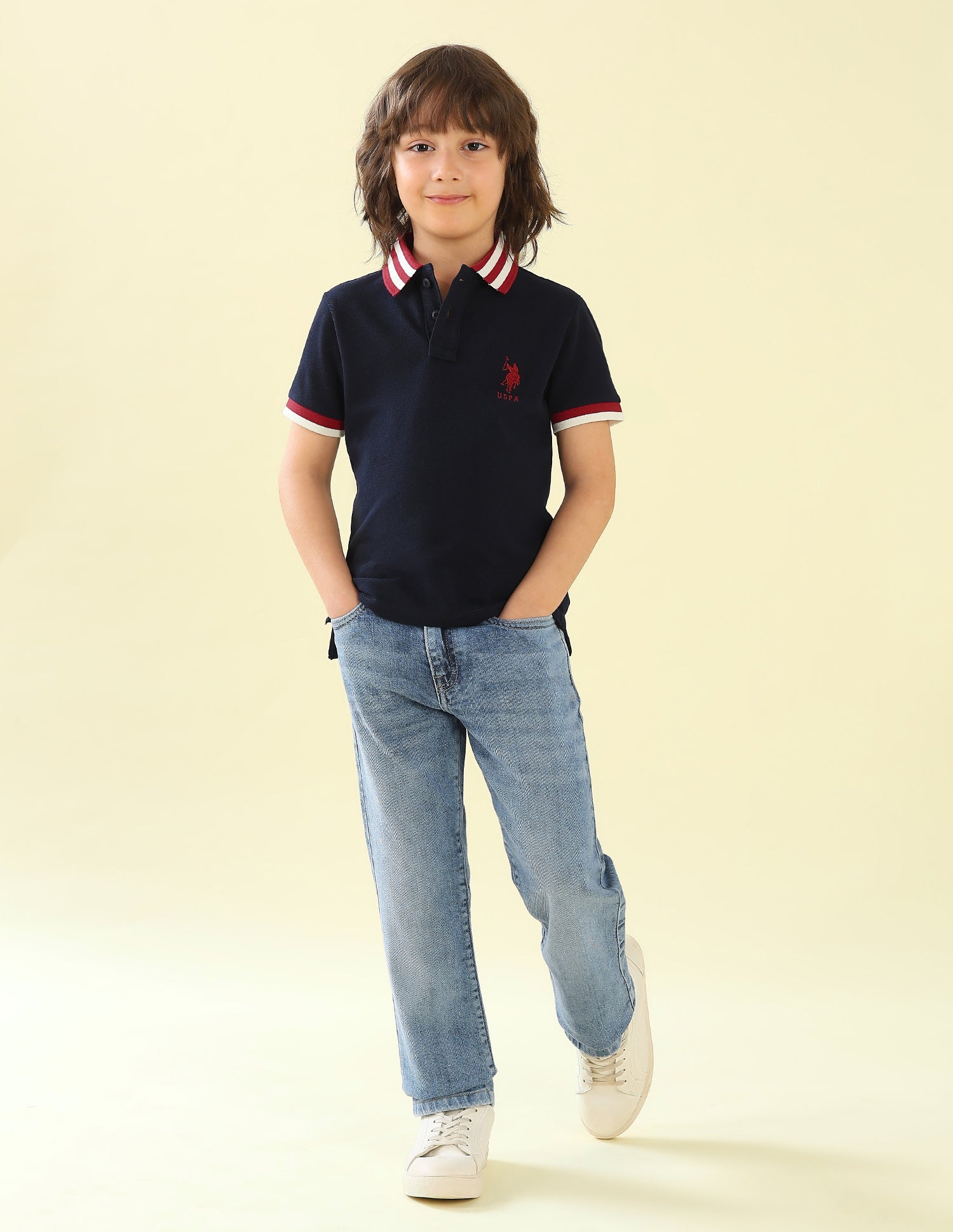 Solid Regular Fit Polo Shirt Navy - U.S. Polo Assn. India | Large