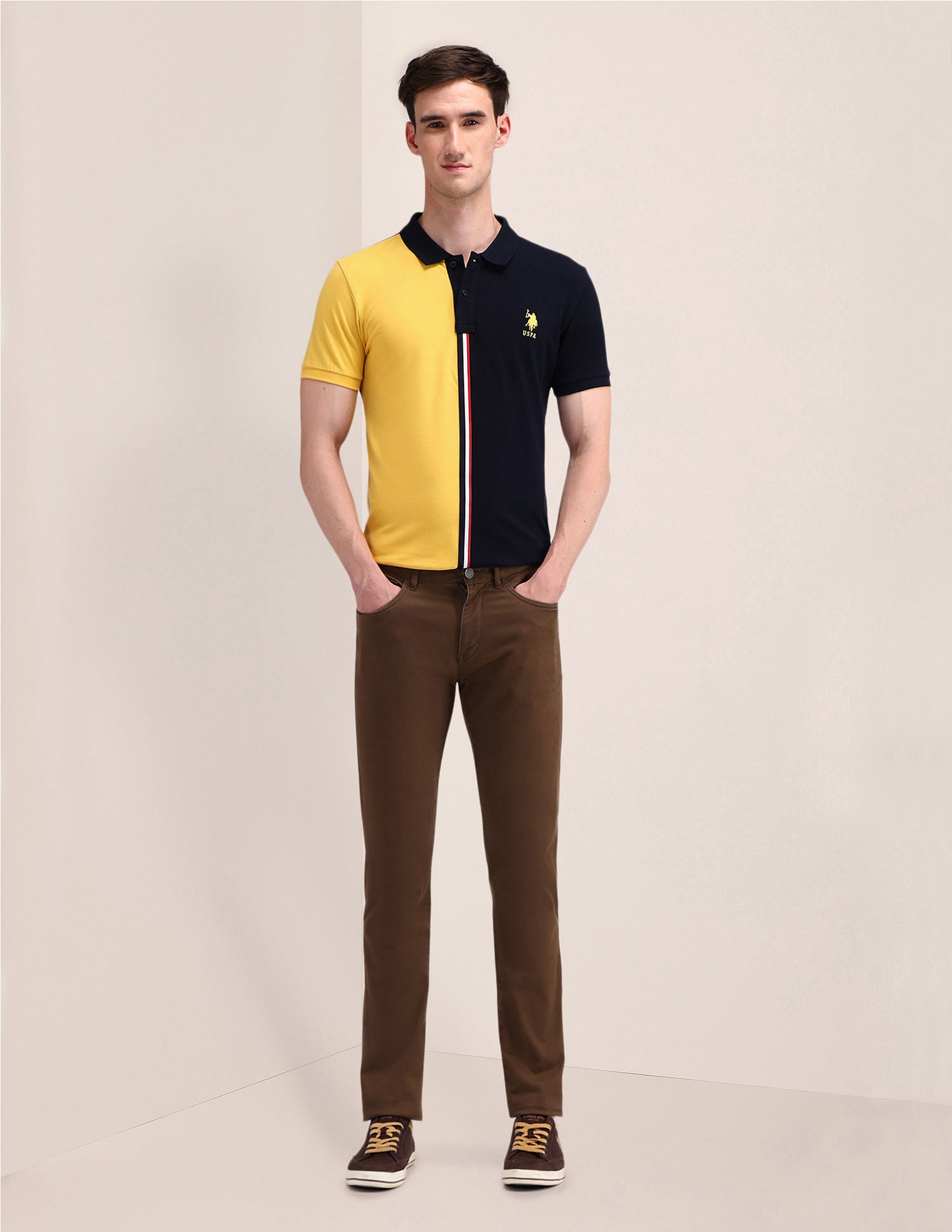 Slim Fit Colourblocked Polo Shirt Navy - U.S. Polo Assn. India | Large