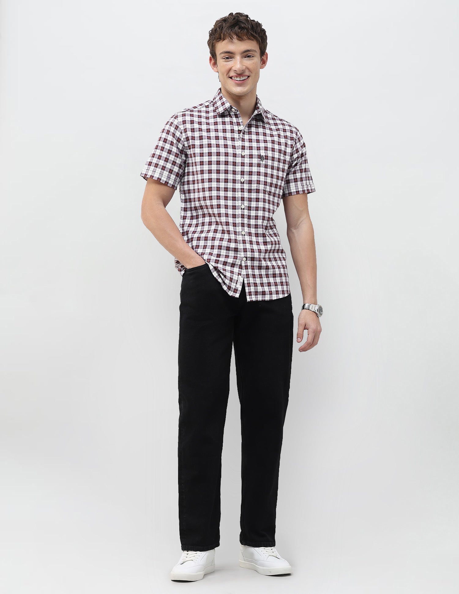 Plaid Checked Regular Fit Shirt Rust - U.S. Polo Assn. India | Large