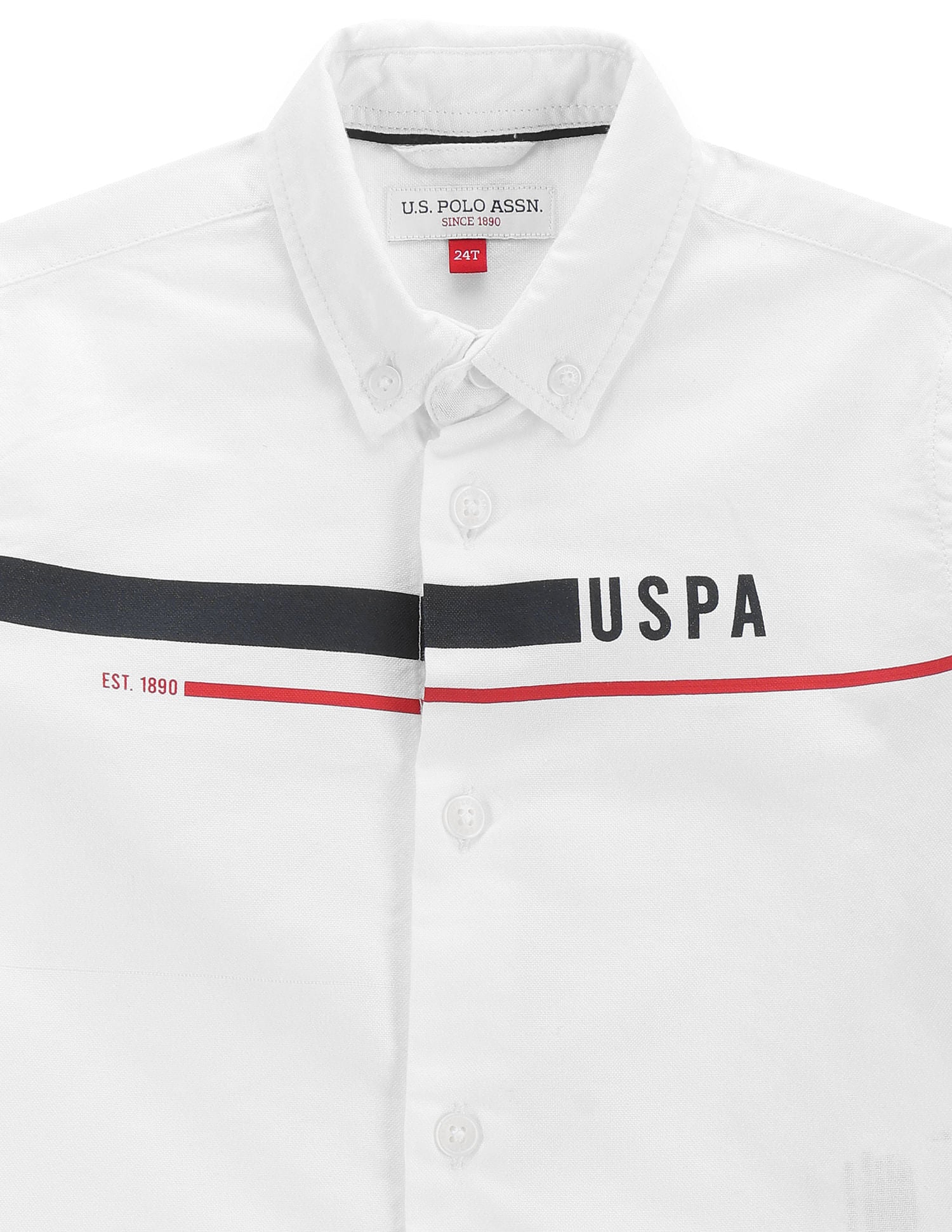 Boys Brand Stripe Shirt White - U.S. POLO ASSN. | Large