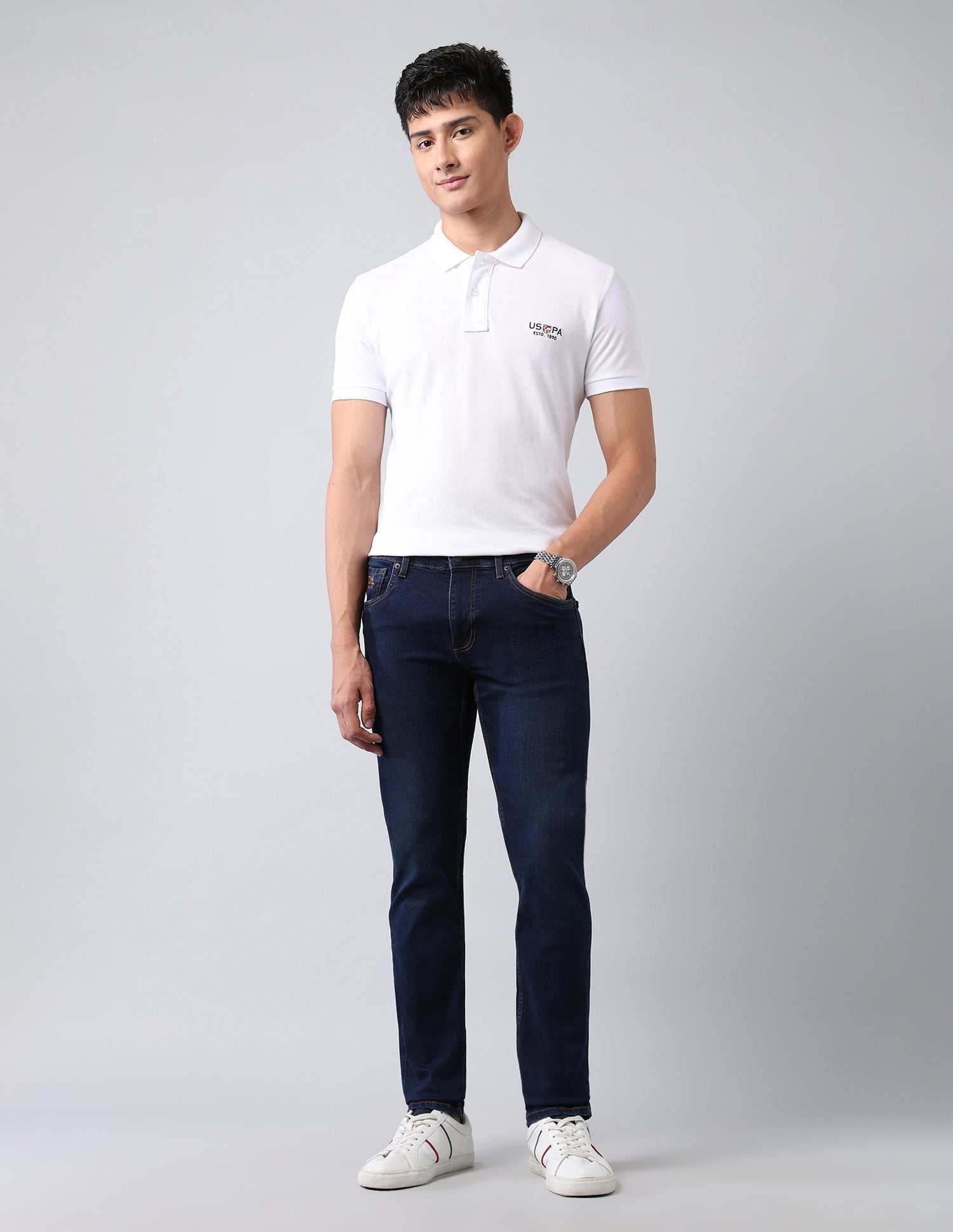Regallo Skinny Fit Blue Jeans Blue - U.S. Polo Assn. India | Large