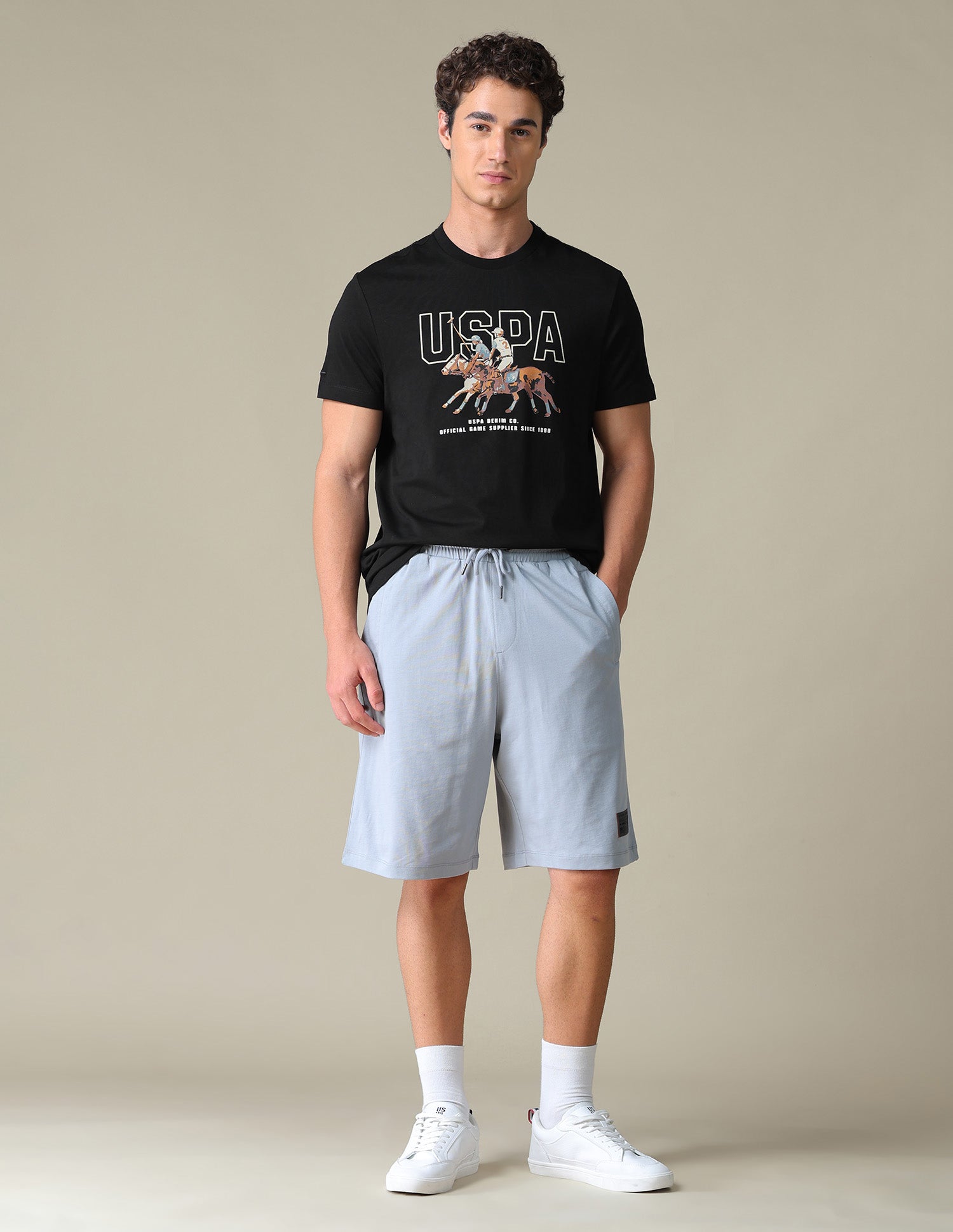 Graphic Printed Slim Fit T-Shirt Black - U.S. Polo Assn. India | Large