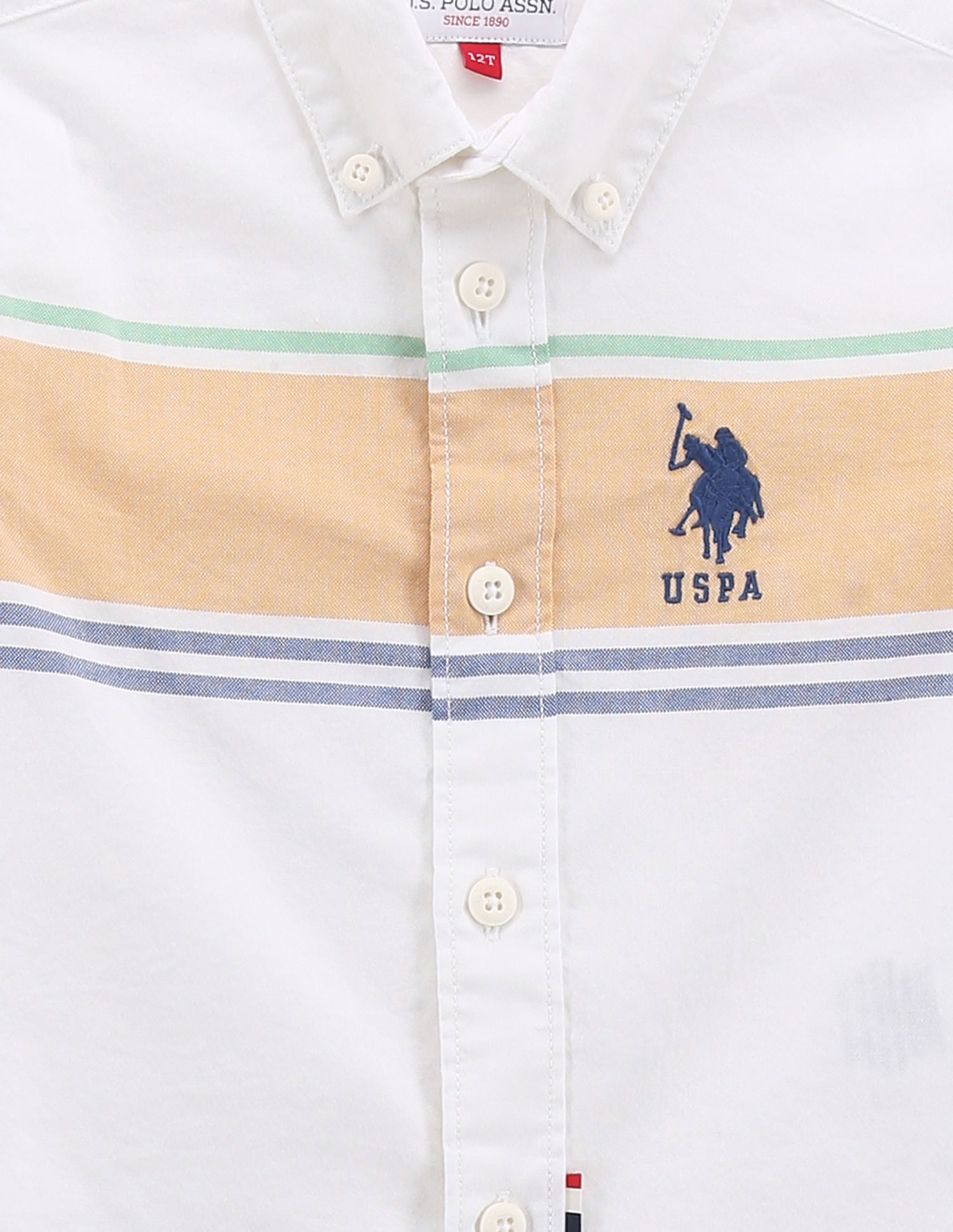 Boys Oxford Cotton Shirt White - U.S. Polo Assn. India | Large