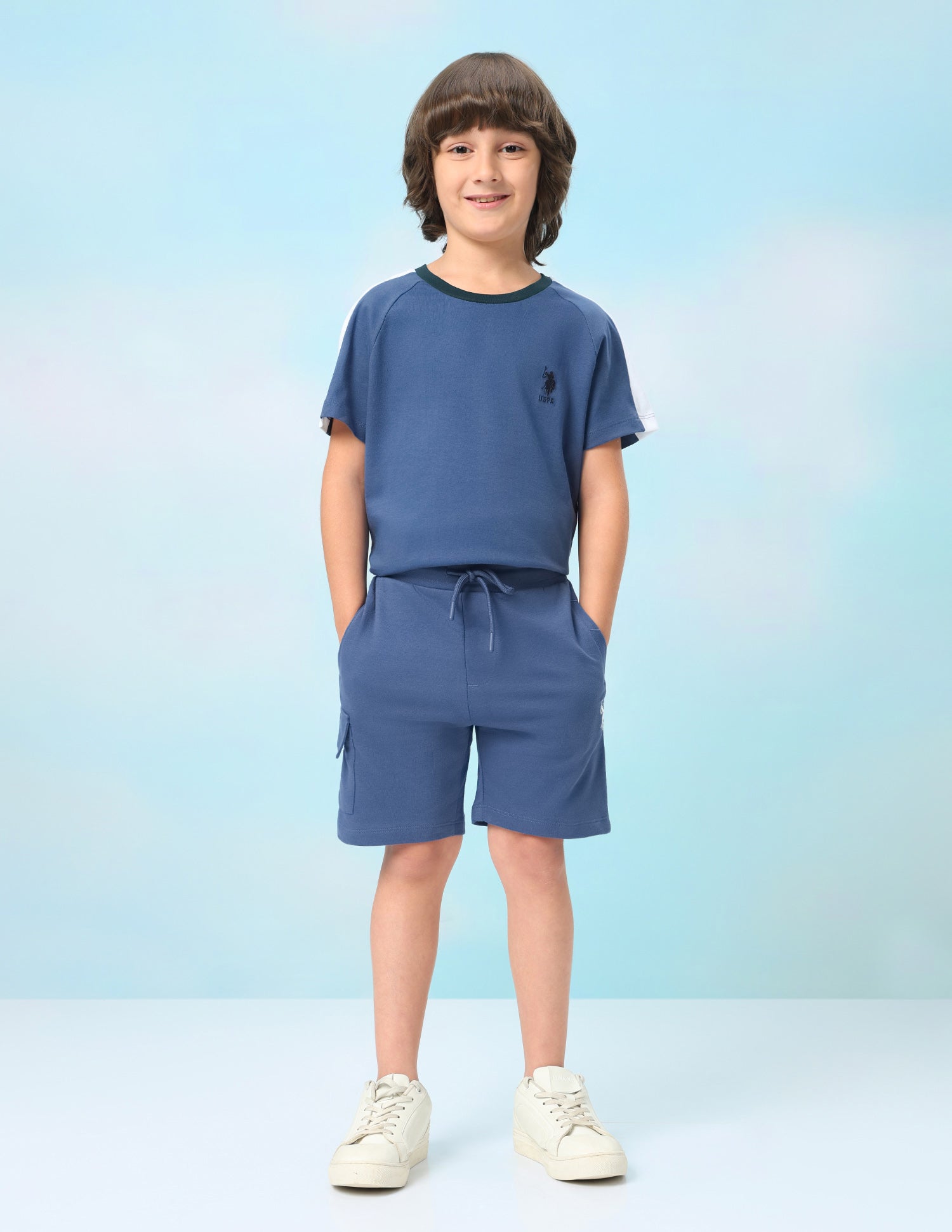 Solid Regular Fit T-Shirt Blue - U.S. Polo Assn. India | Large