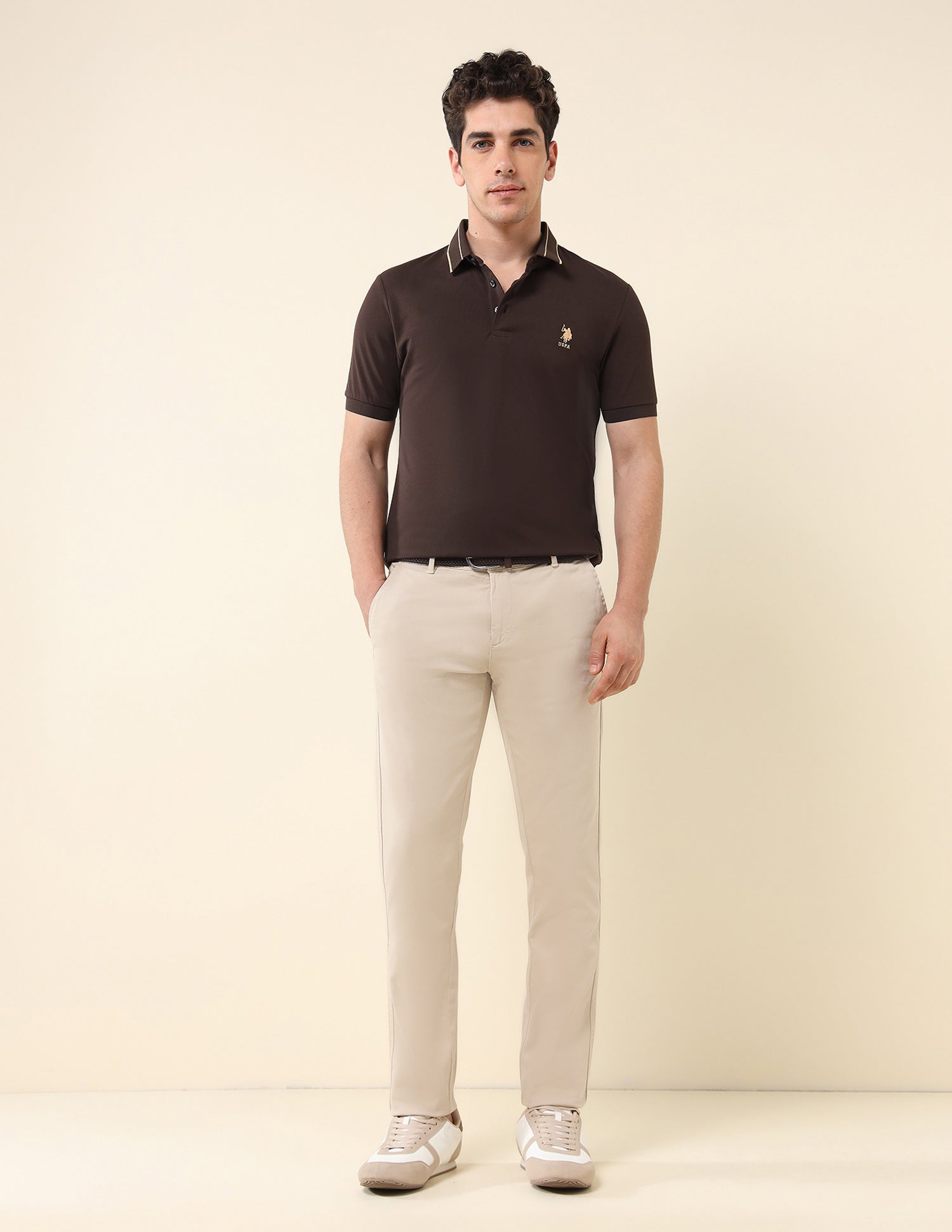 Solid Gentleman's Club Polo Shirt Brown - U.S. POLO ASSN. | Large