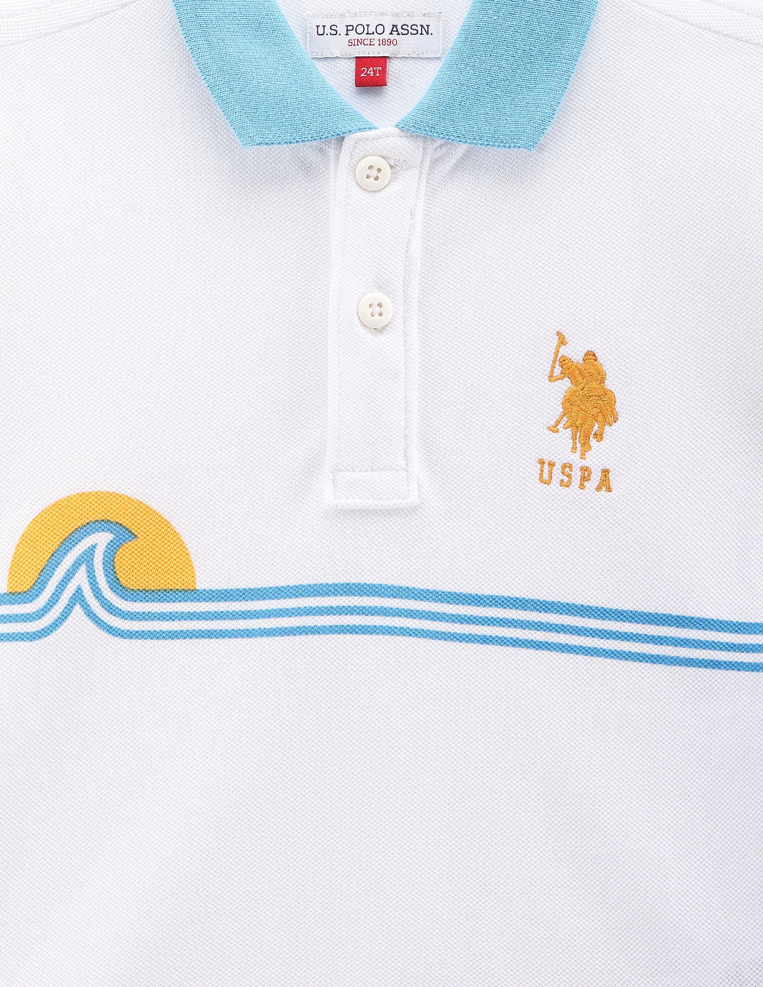 Boys Graphic Pique Polo Shirt White - U.S. POLO ASSN. | Large