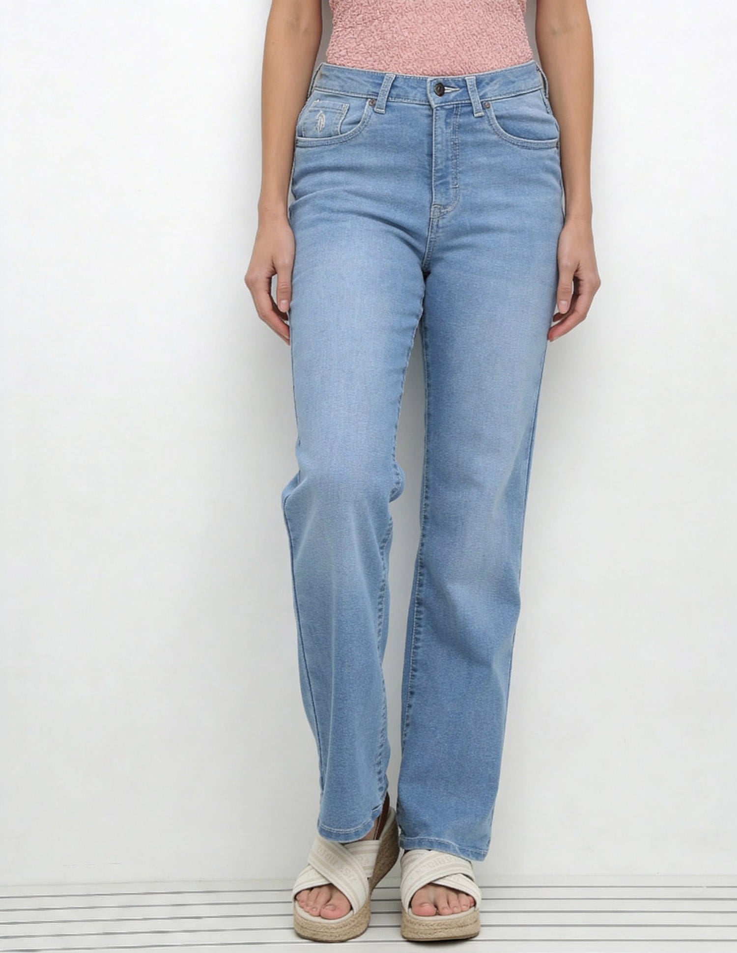 High Rise Straight Fit Jeans Blue - U.S. Polo Assn. India | Large