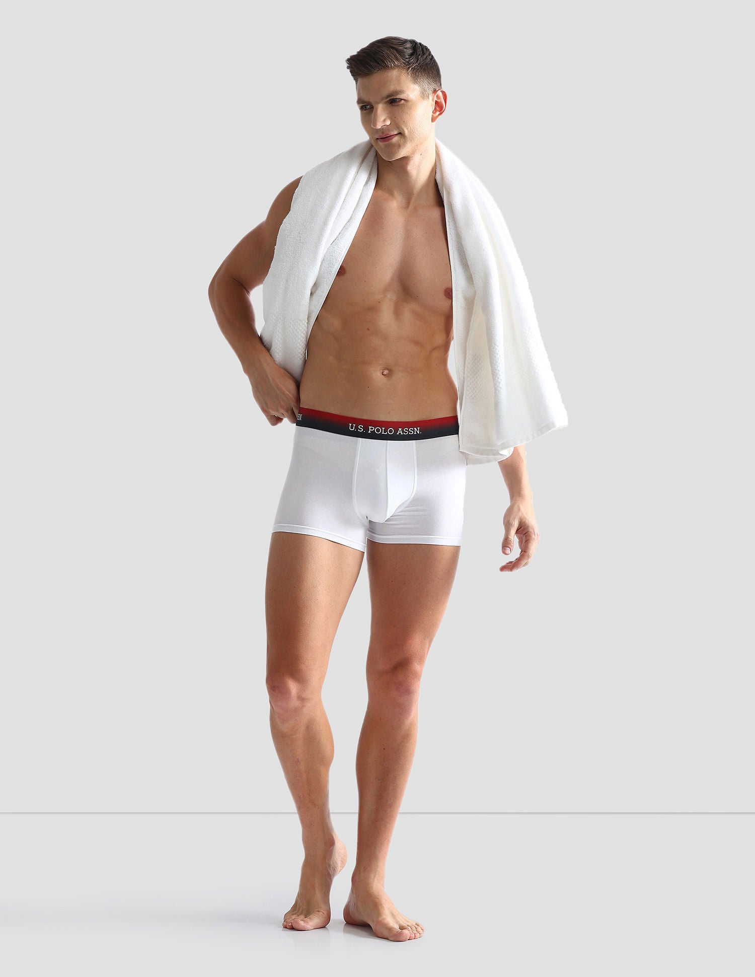 Ombre Waistband Solid OET05 Trunks - Pack Of 2 White and Green - U.S. POLO ASSN. | Large