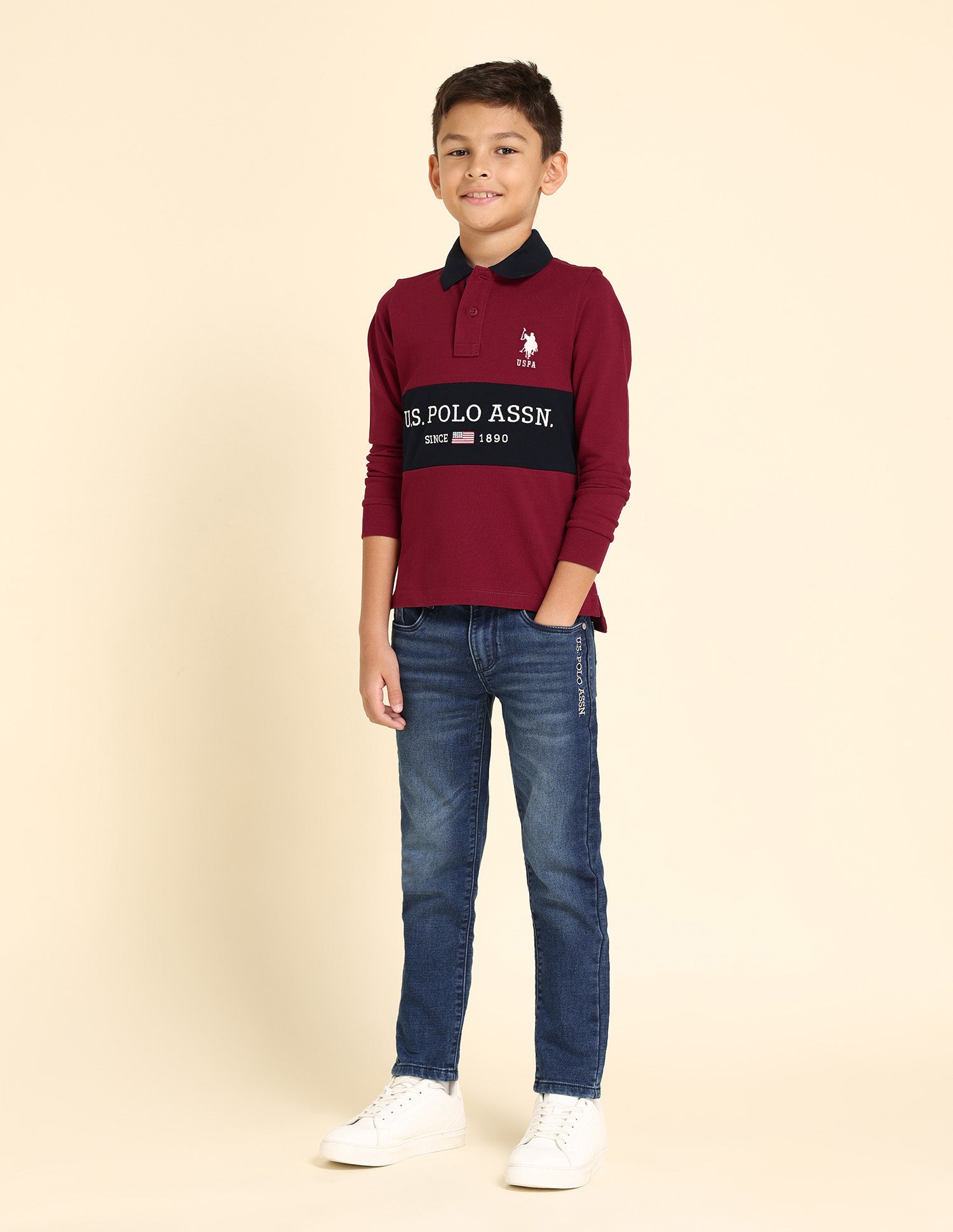 Boys Brand Print Polo Shirt Red - U.S. POLO ASSN. | Large