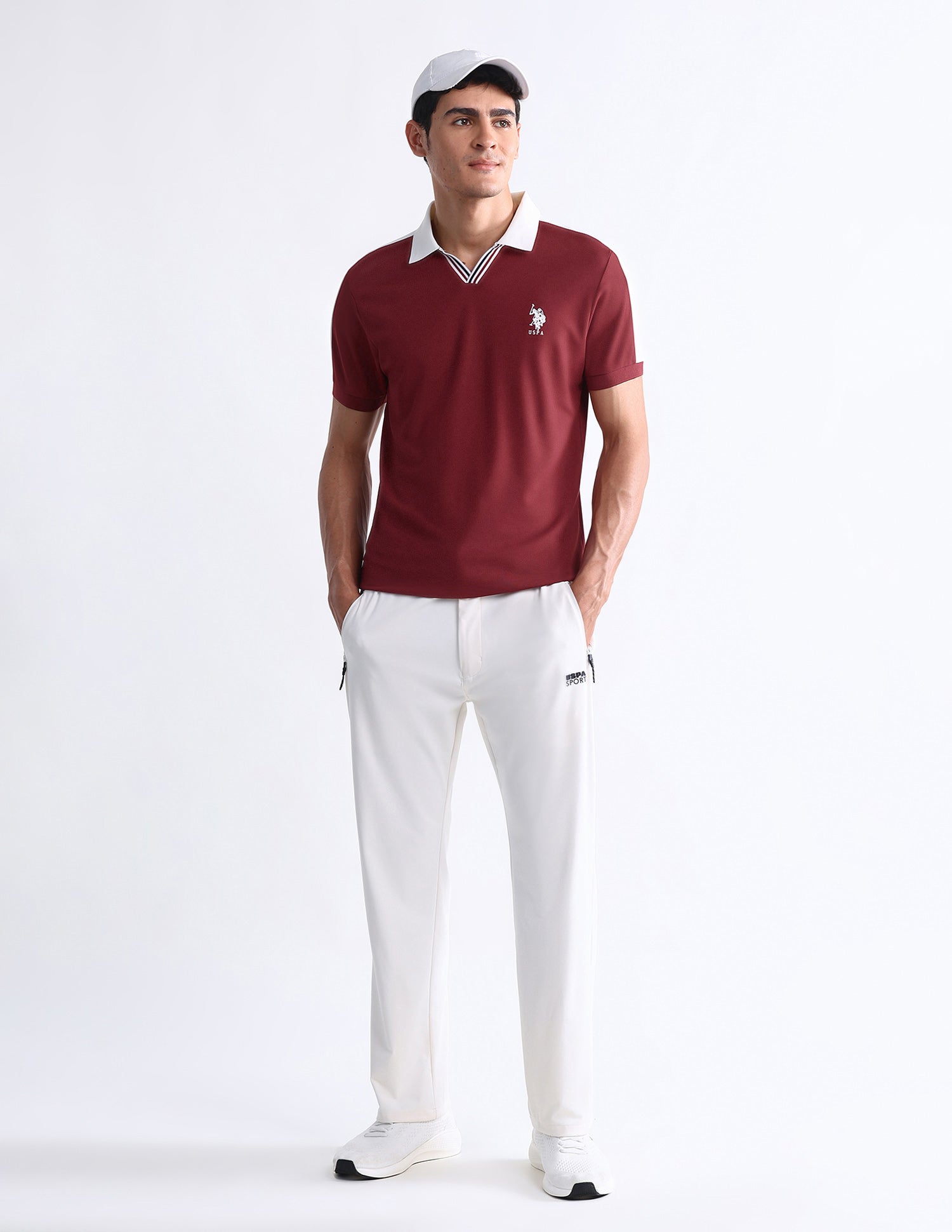 Solid Slim Fit Polo Shirt Maroon - U.S. POLO ASSN. | Large